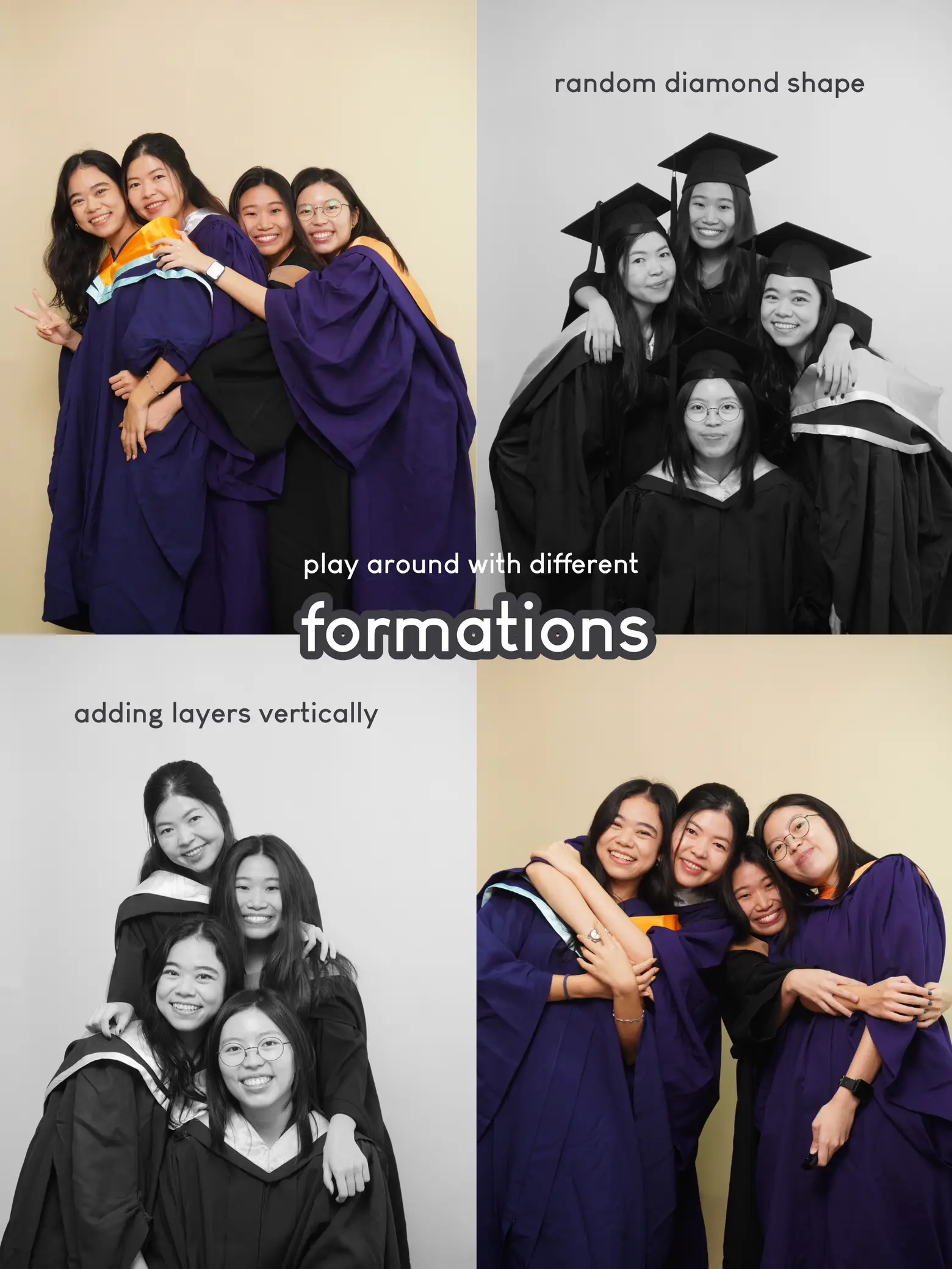 pose ideas for grad group photoshoots 👯‍♀️'s images(2)