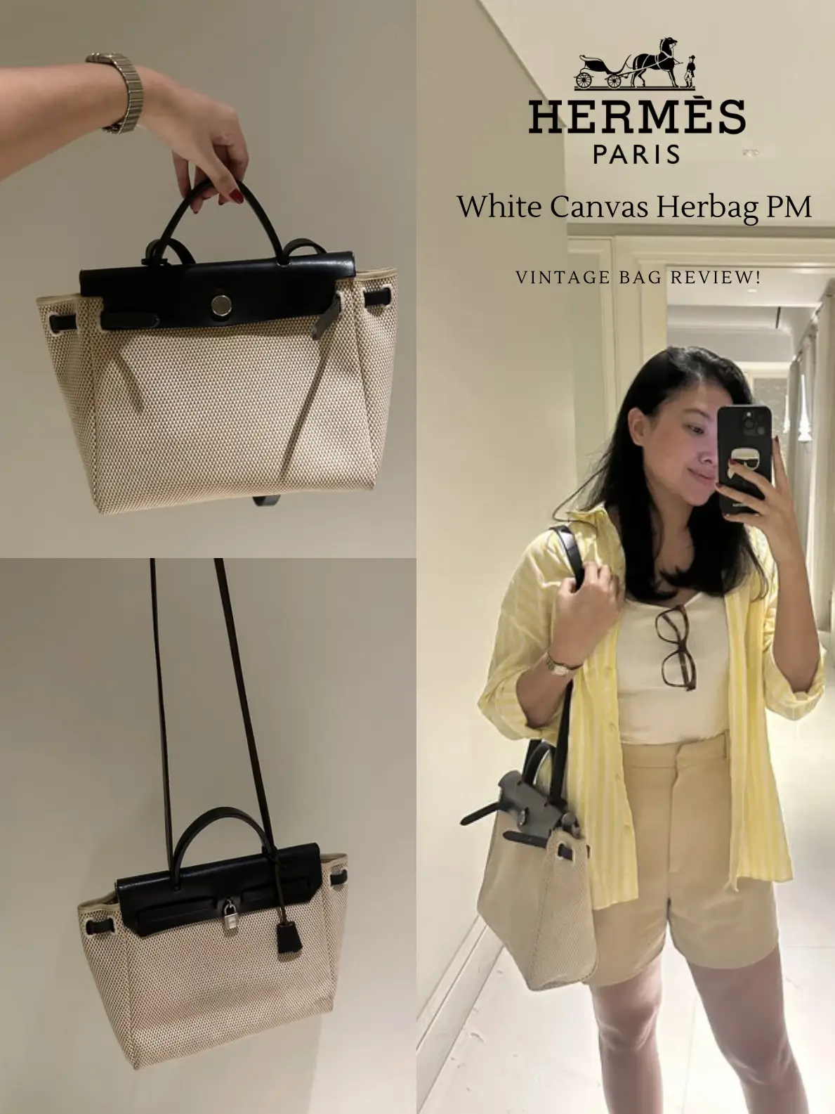 WHY I LOVE THE HERMES HERBAG  Reviewing my vintage Herbag PM +