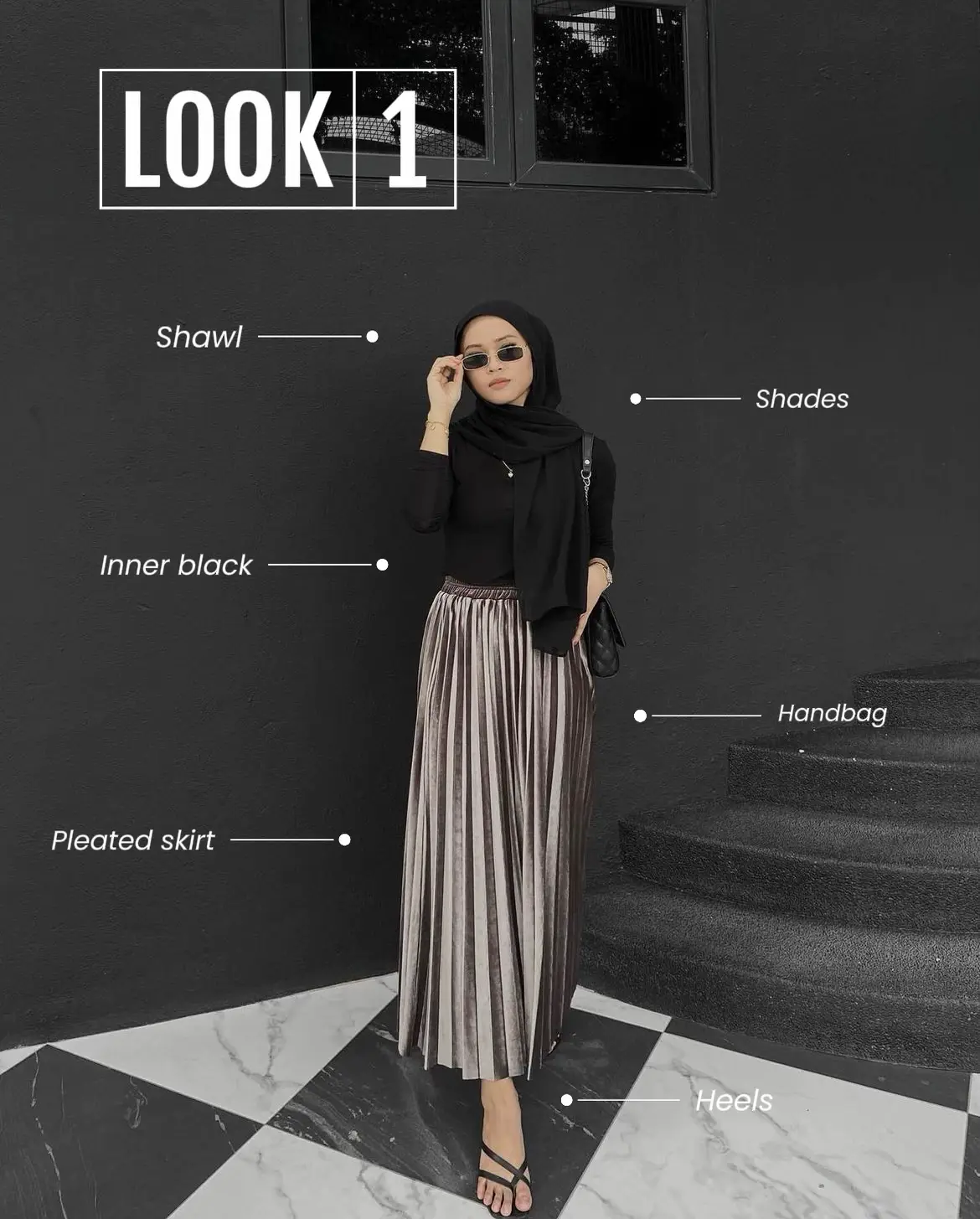 Pleated skirt outlet outfit hijab