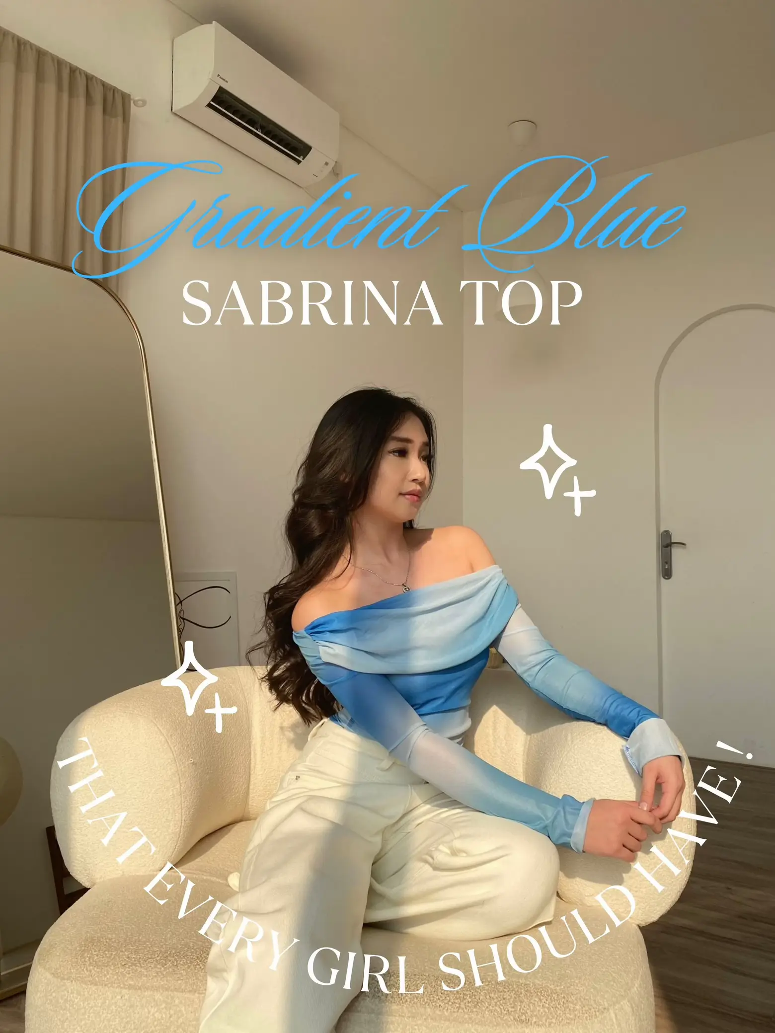 GRADIENT BLUE SABRINA TOP THAT YOU SHOULD HAVE 🦋 | Erikaが投稿 ...
