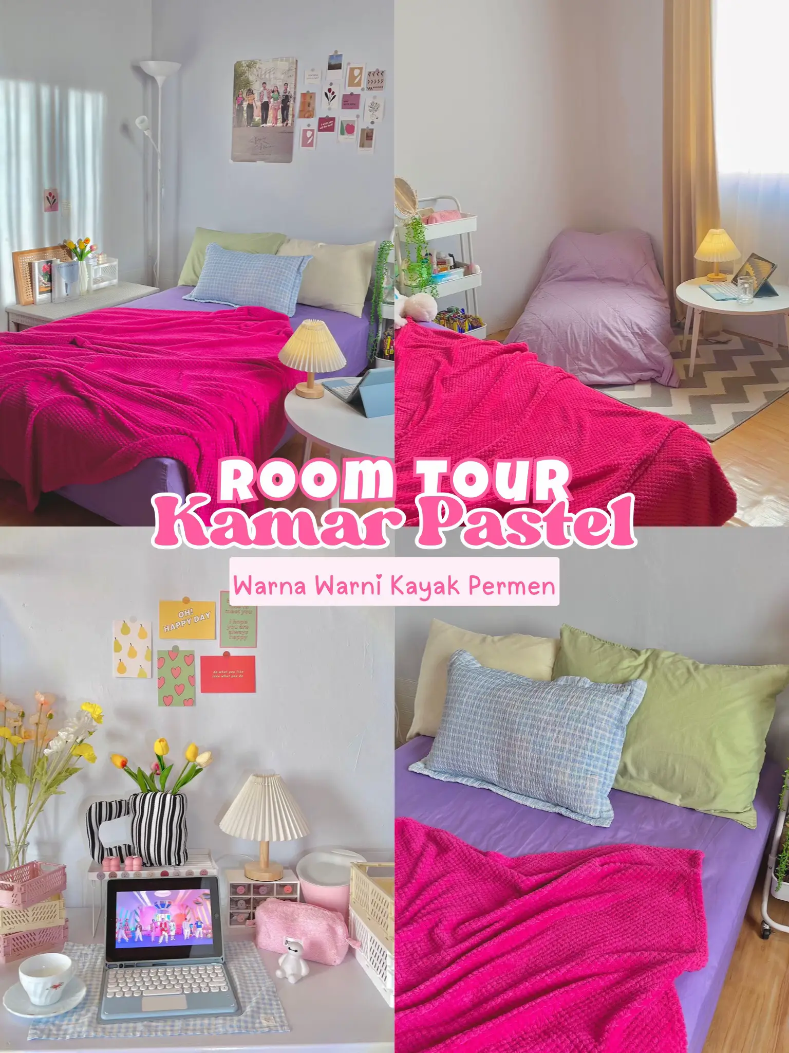 Room Tour Kamar Pastel💜💛💗, Gallery posted by zra_.room