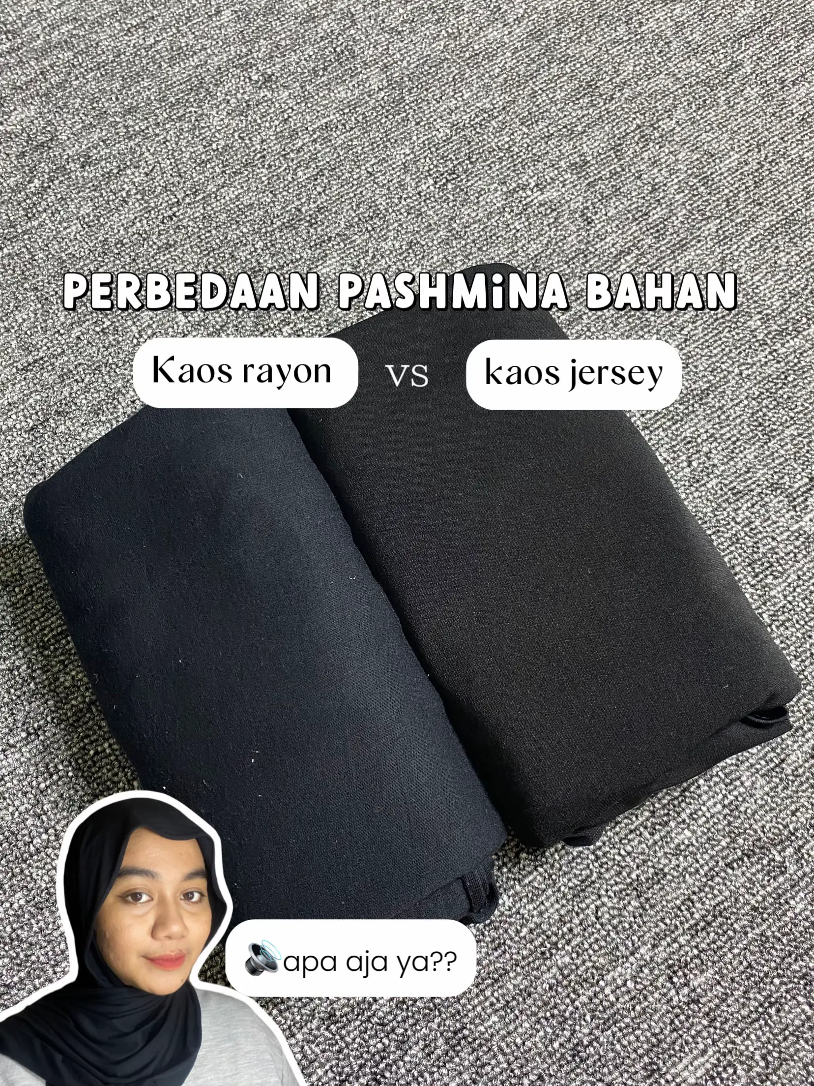 perbedaan pashmina bahan kaos rayon vs jersey🧕🏻 Galeri diposting oleh