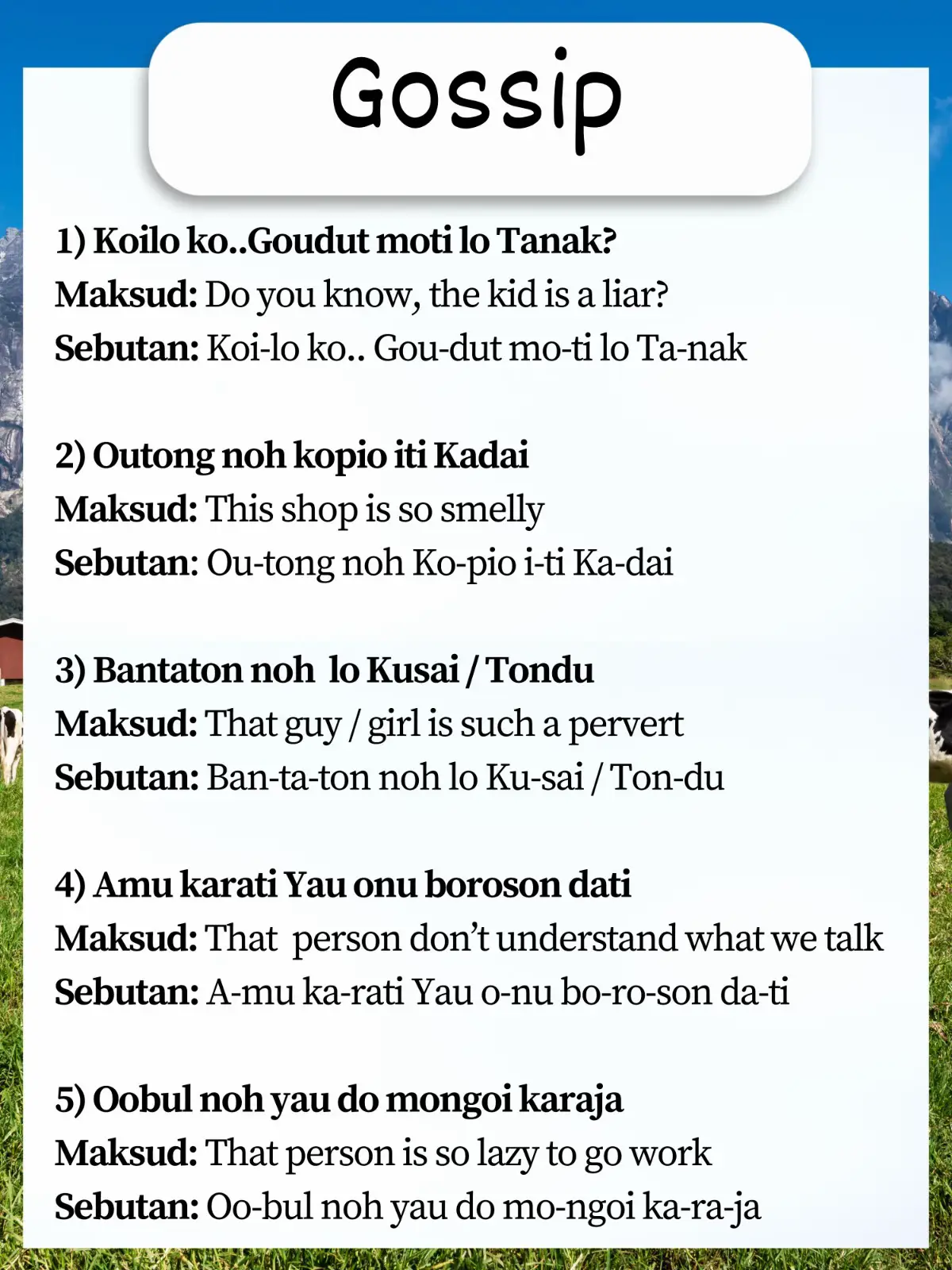 Bahasa Sabah Dusun Translate Malay - Carian Lemon8