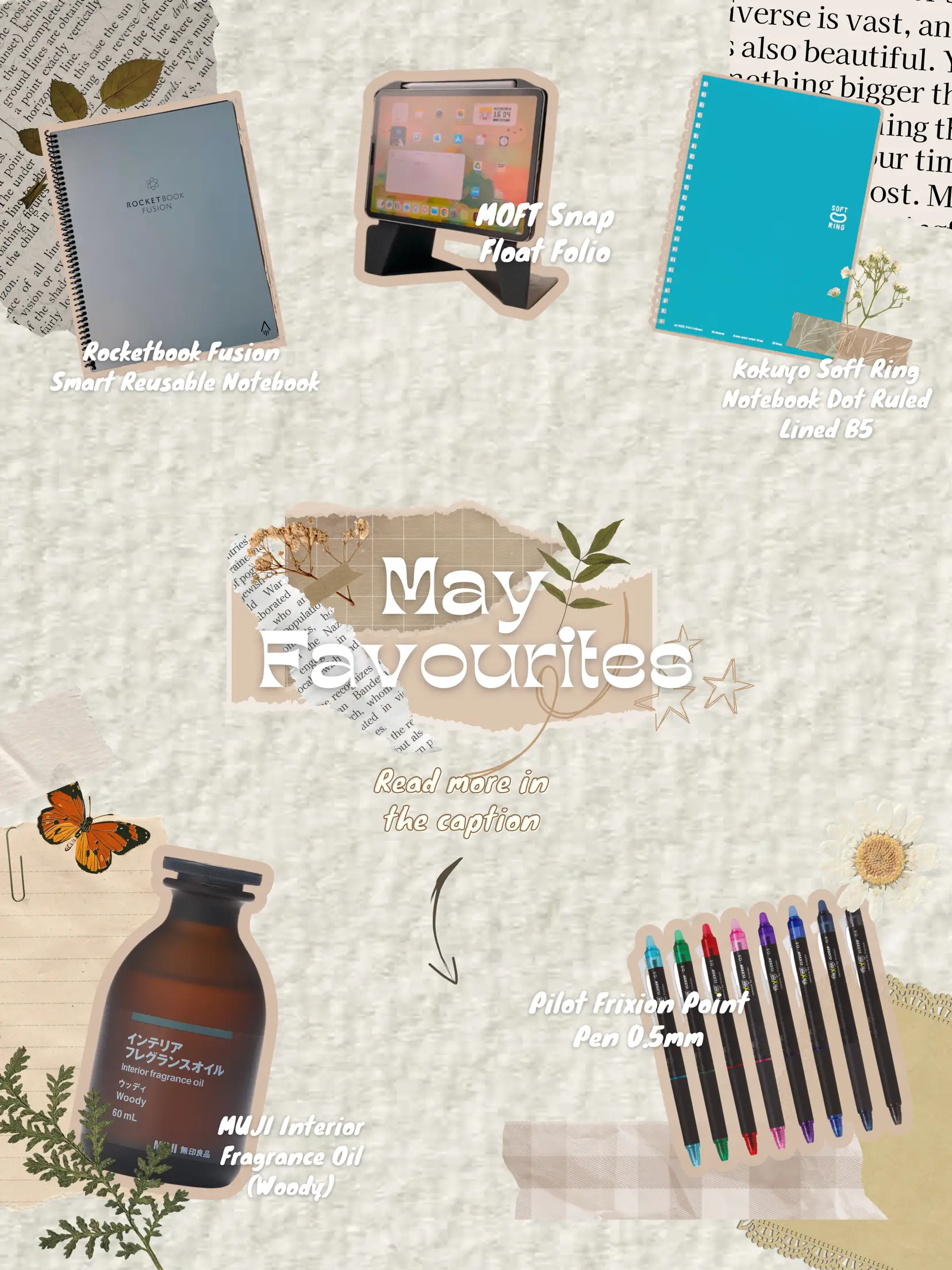 May Favs ✨🤍 MUJI Fragrance Oil, Notebooks, MOFT's images
