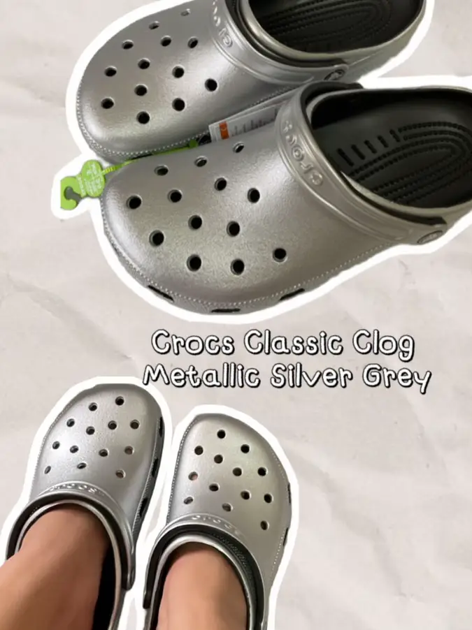 Metallic discount silver crocs