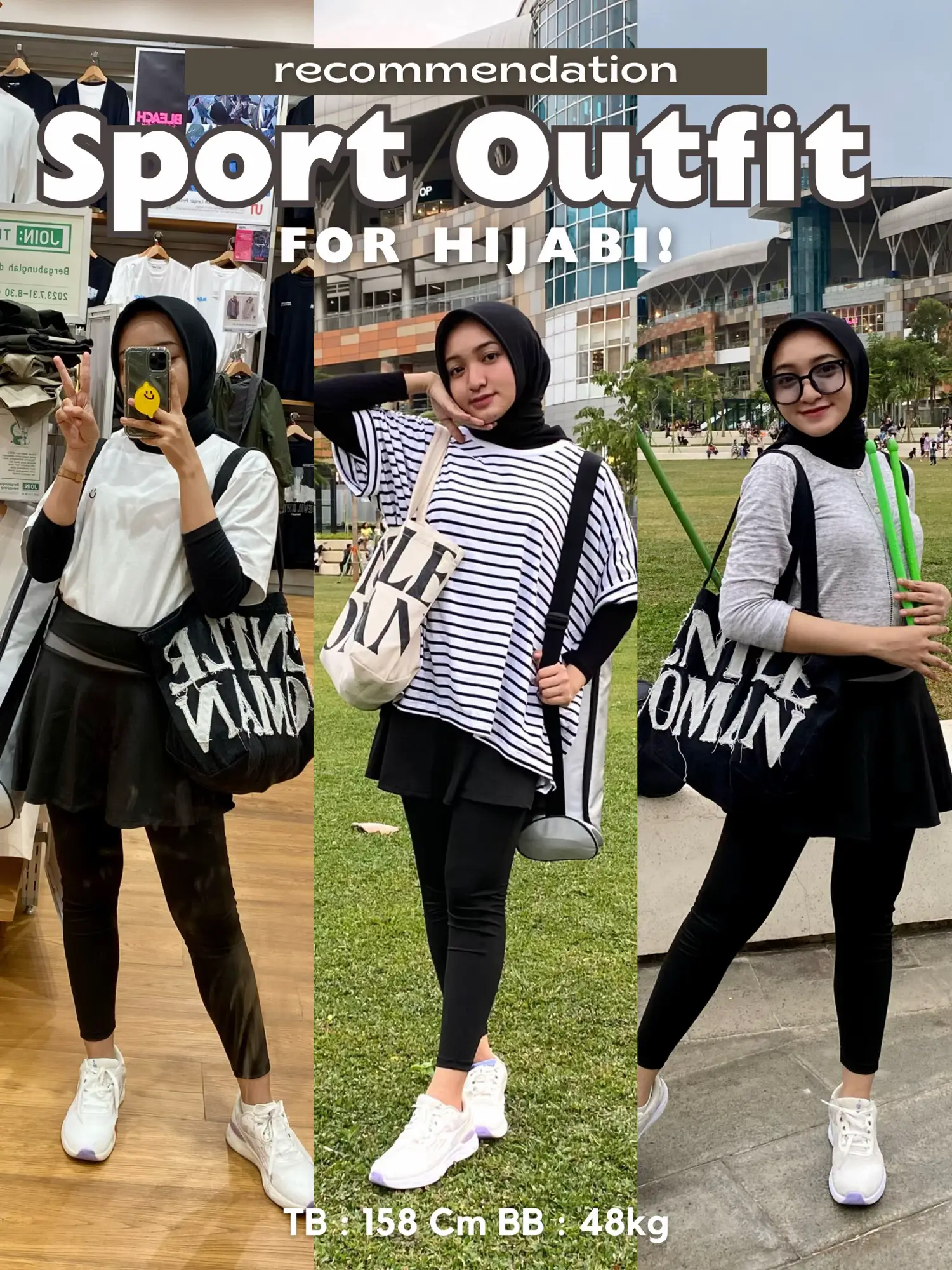 MIX N MATCH SPORT OUTFIT FOR HIJABI! SUPER AMAN!