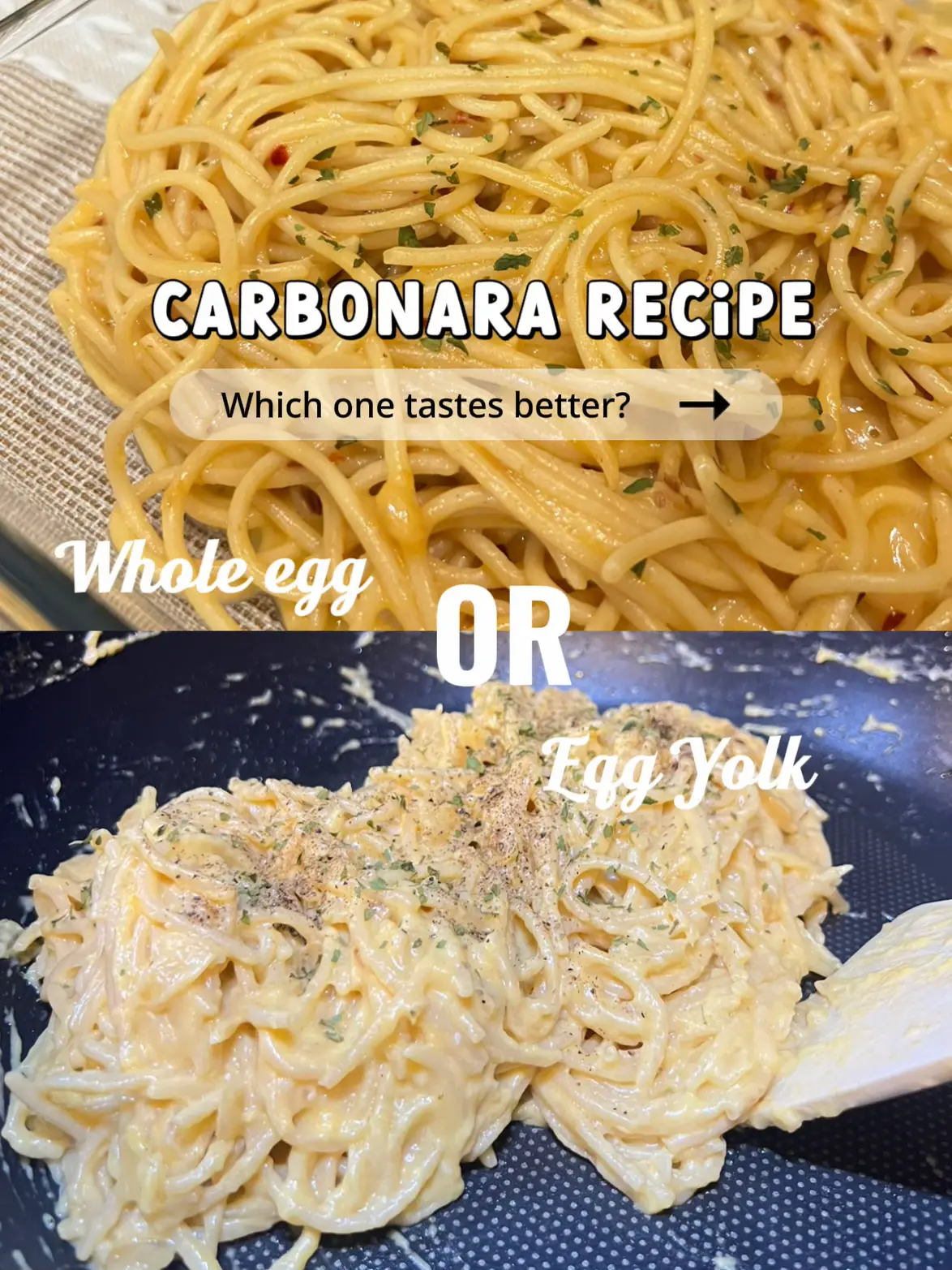 SPAGHETTI CARBONARA RECIPE WHOLE EGG OR EGG YOLK Galeri disiarkan oleh laikhaathome Lemon8