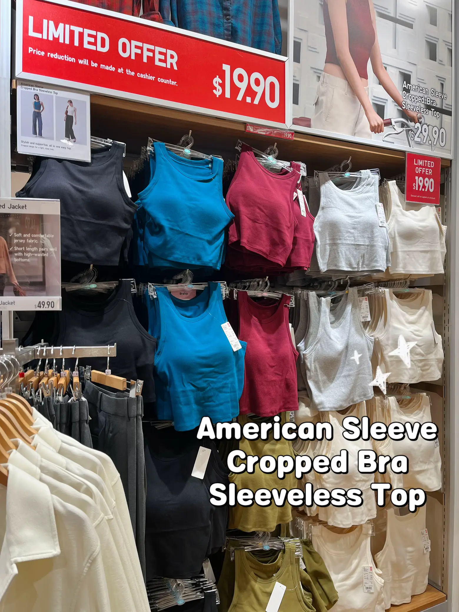 Check styling ideas for「American Sleeve Cropped Bra Sleeveless