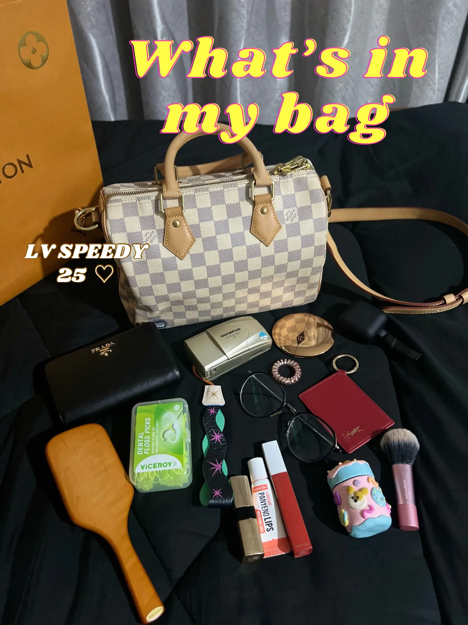 WHAT'S IN MY BAG - Louis Vuitton Speedy Bandouliere 25 Damier