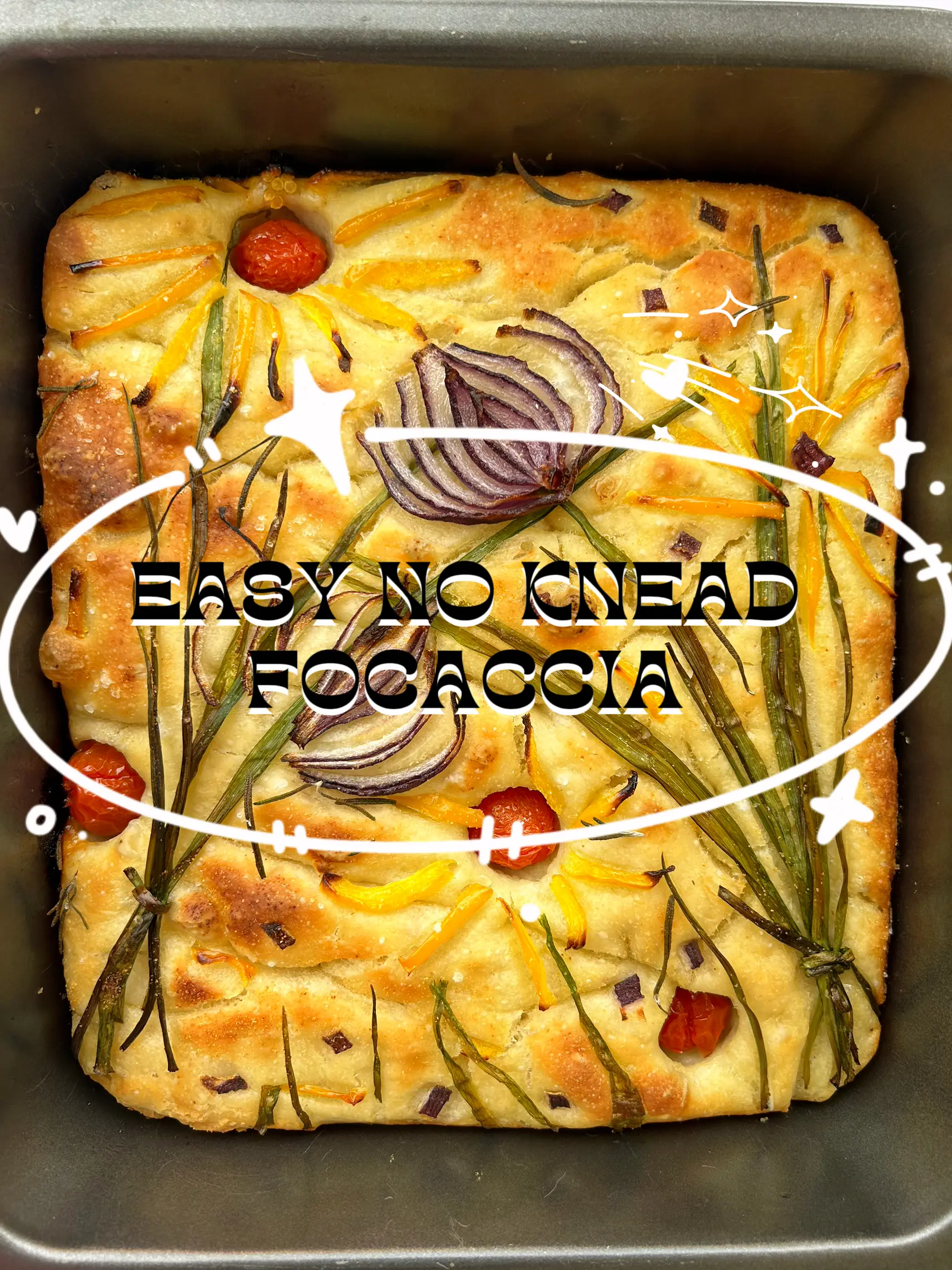 EASY No-Knead Focaccia Bread