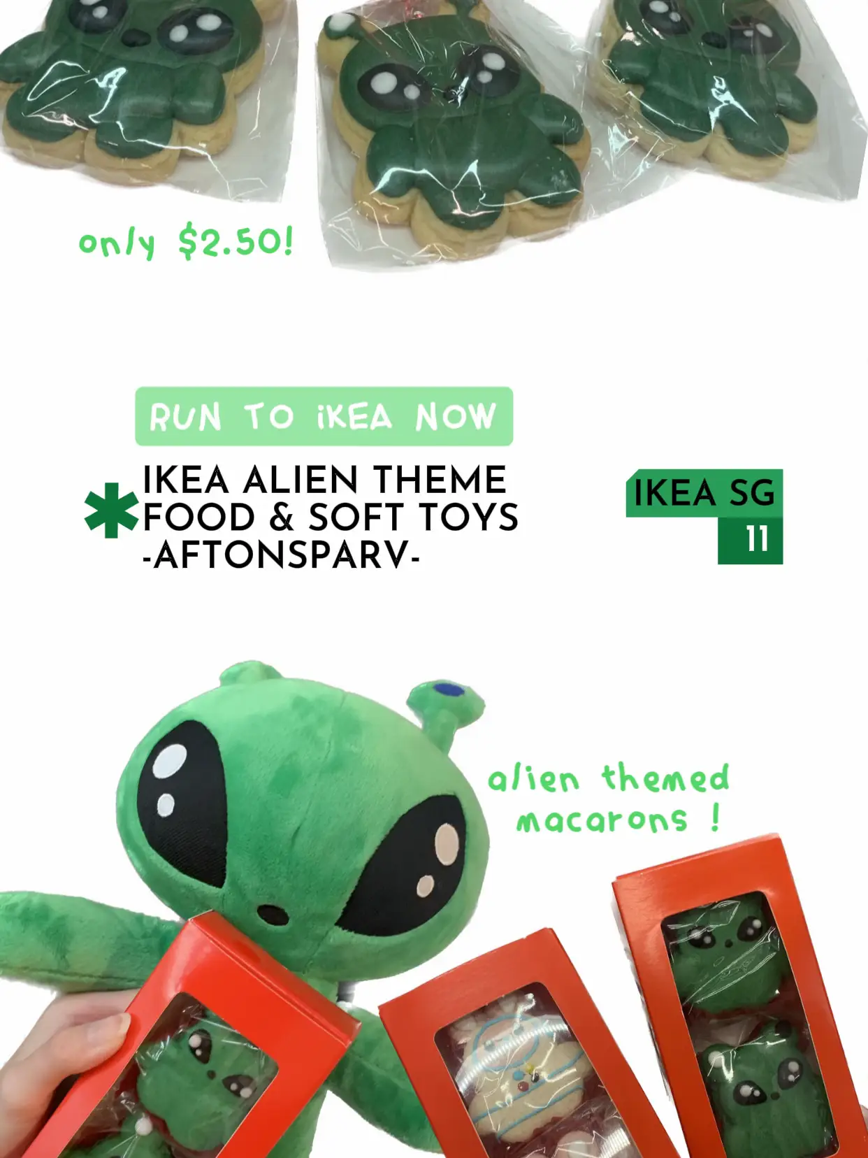 AFTONSPARV soft toy, alien/green, 13 - IKEA