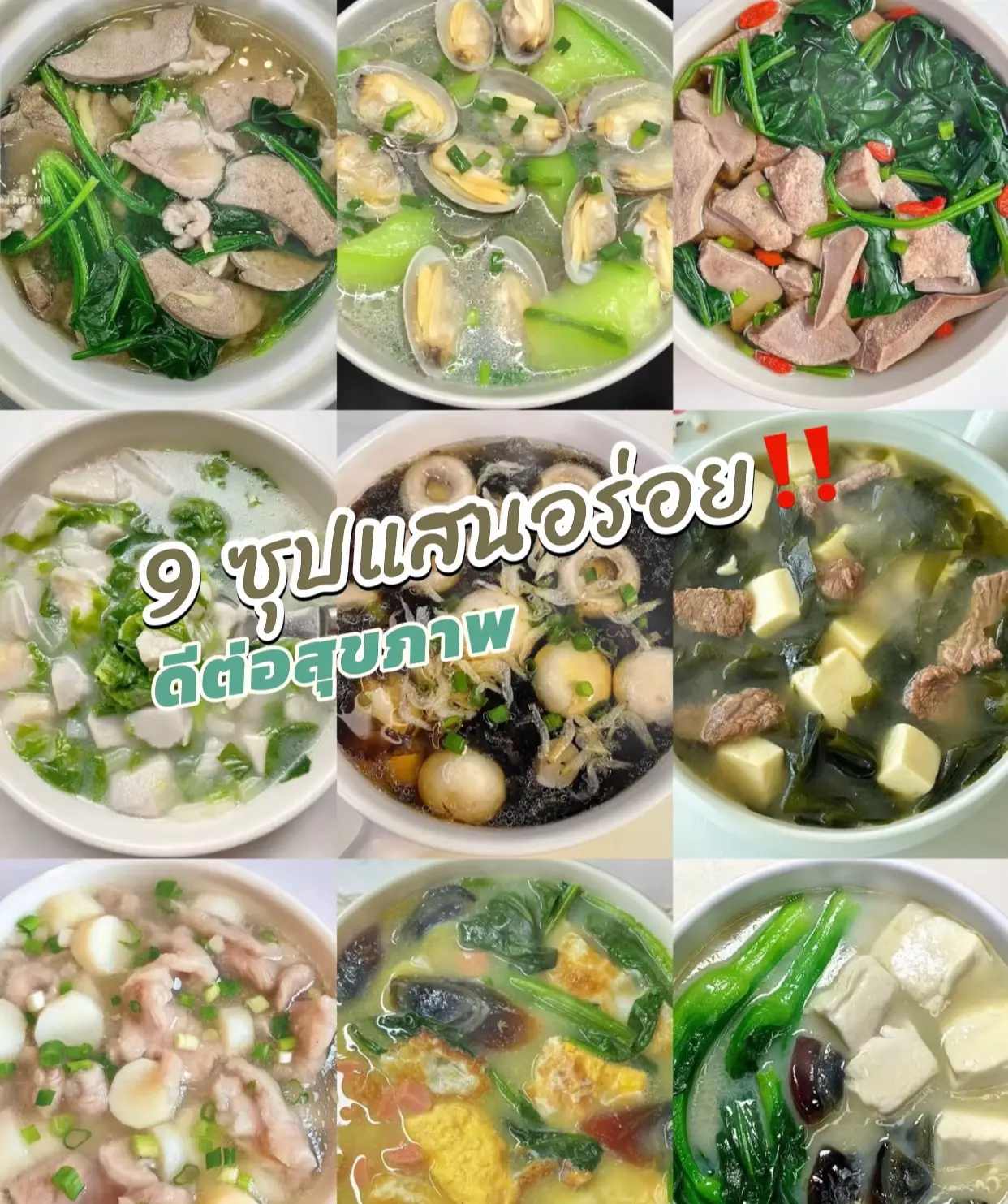 9 ซุปแสนอร่อย ดีต่อสุขภาพ☺️☺️ | แกลเลอรีที่โพสต์โดย Apple Wisarat | Lemon8