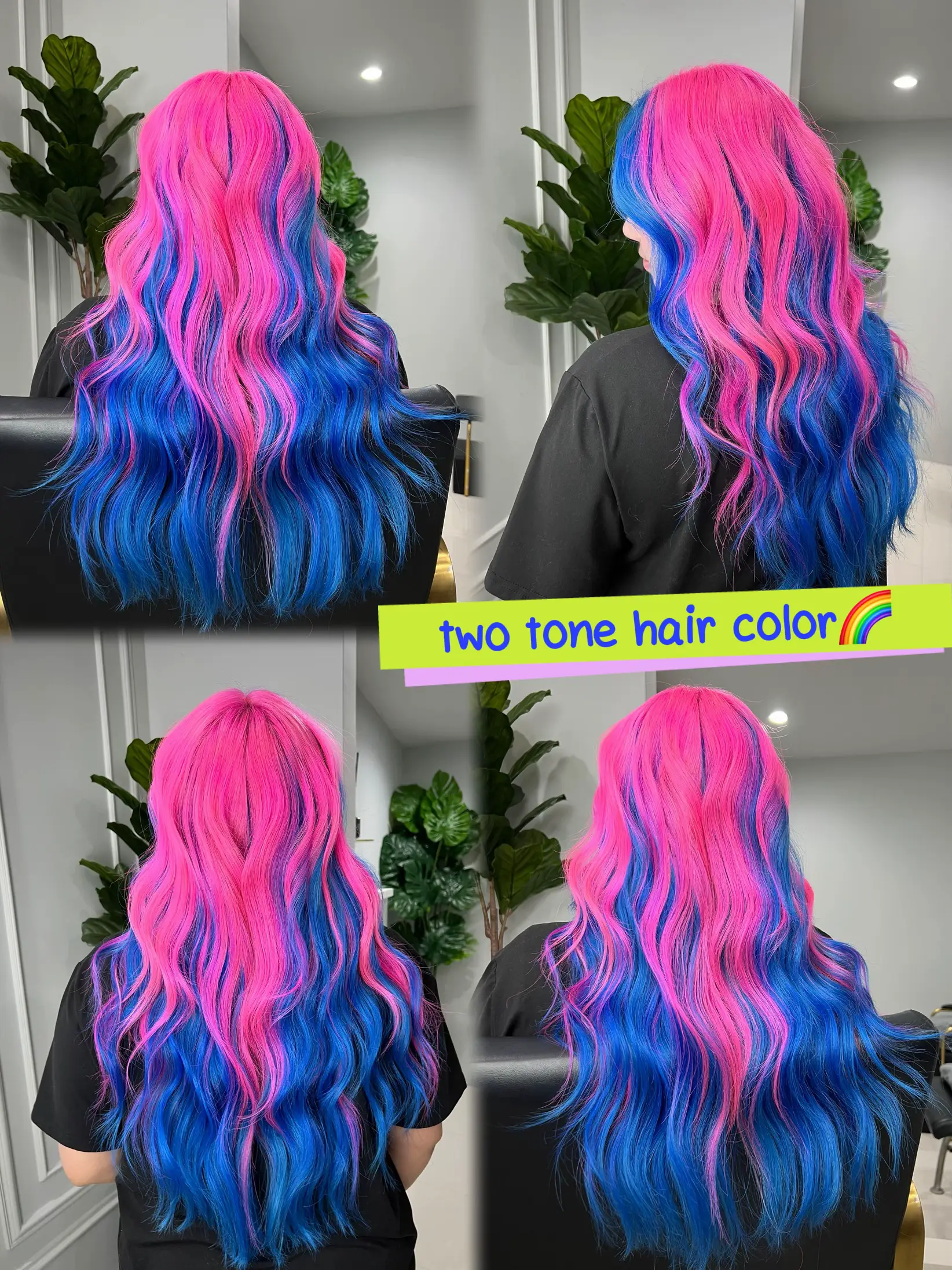 Two tone hair color 🌈 two tone hair color. Super spicy new style ...