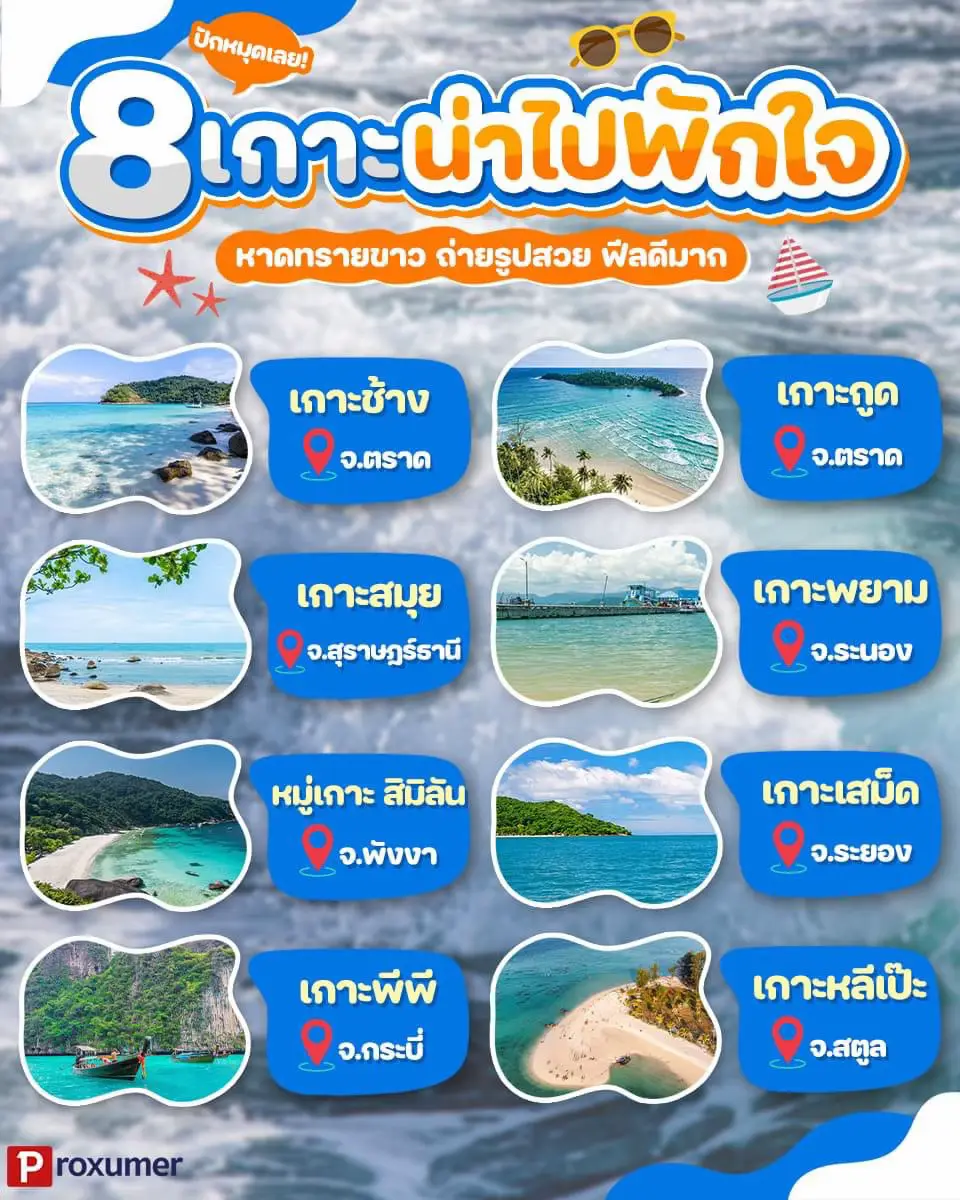 รวม 8 เกาะน่าเที่ยวในไทย🏝 | แกลเลอรีที่โพสต์โดย Proxumer | Lemon8