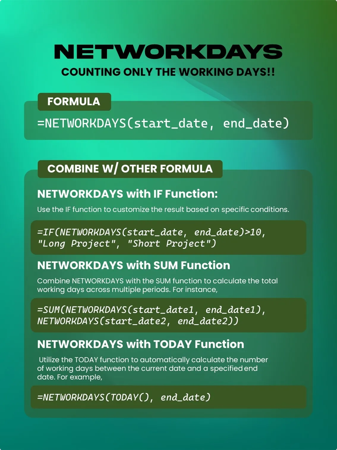 NETWORKDAYS saved me from being fired 🪨 | Galeri disiarkan oleh wcwc 🌊 ...