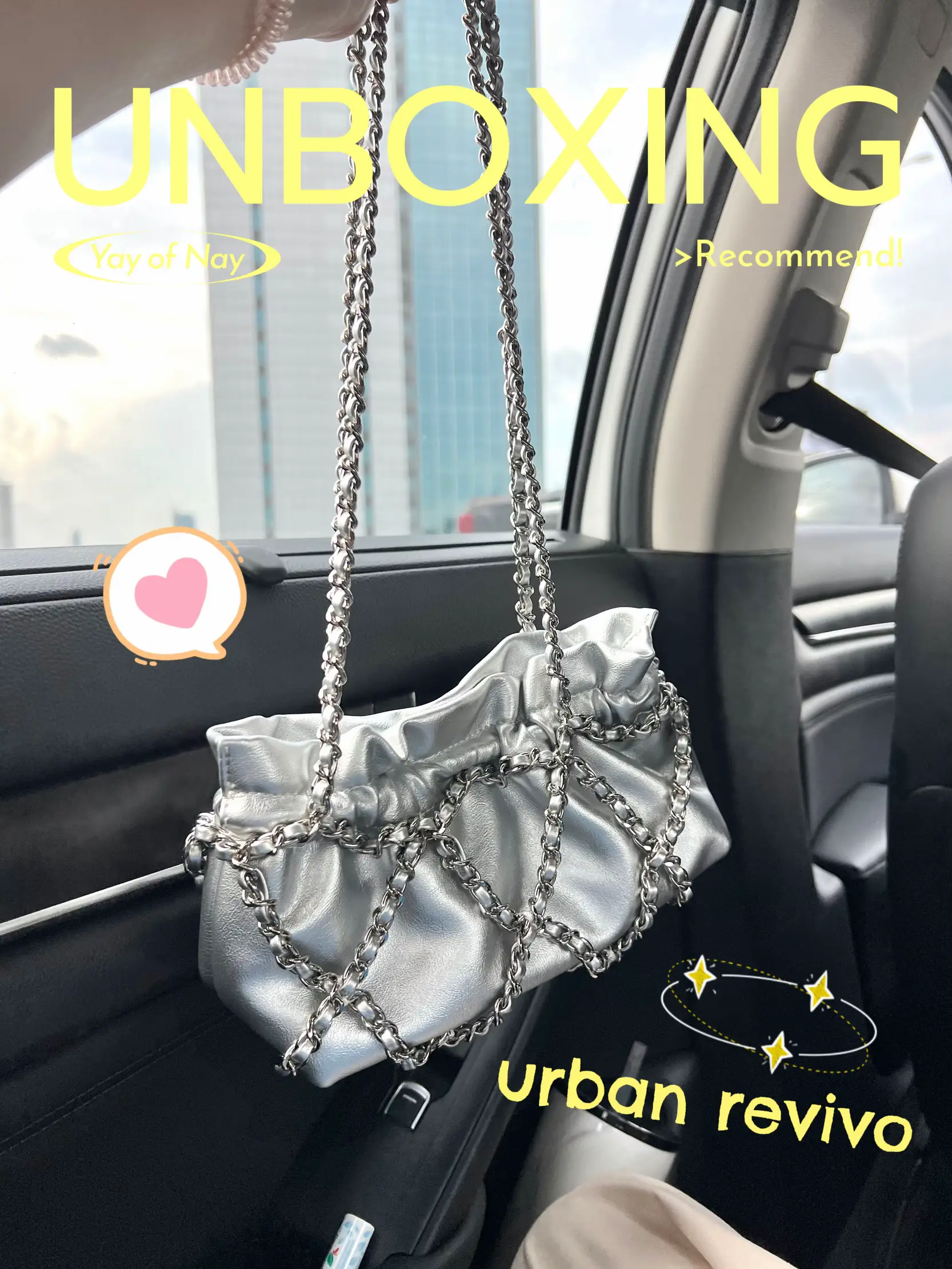 Urban Revivo [Chain Ruched Limited Bag Silver]💥 แกลเลอรีที่โพสต์โดย