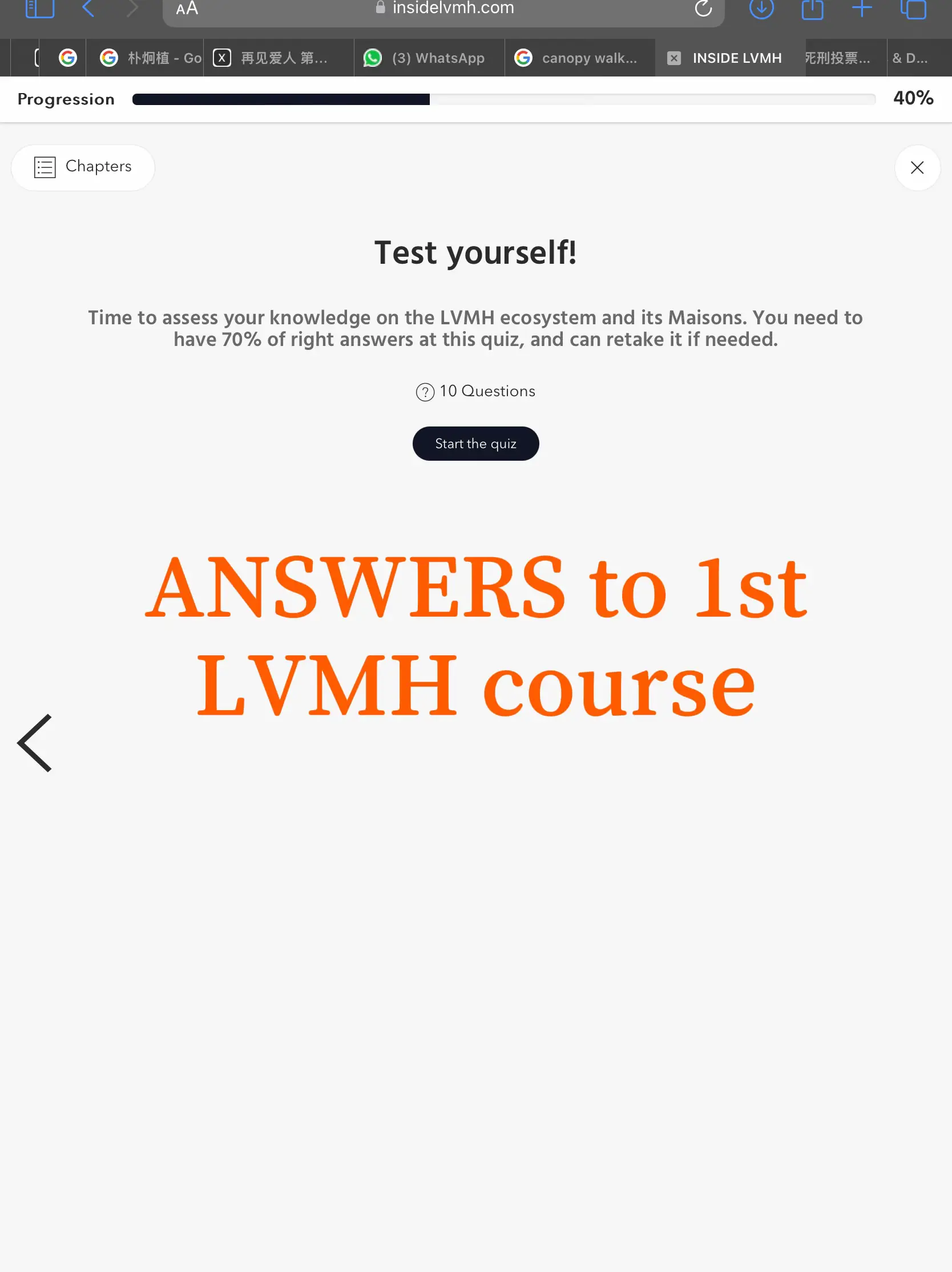 inside lvmh certificate answers