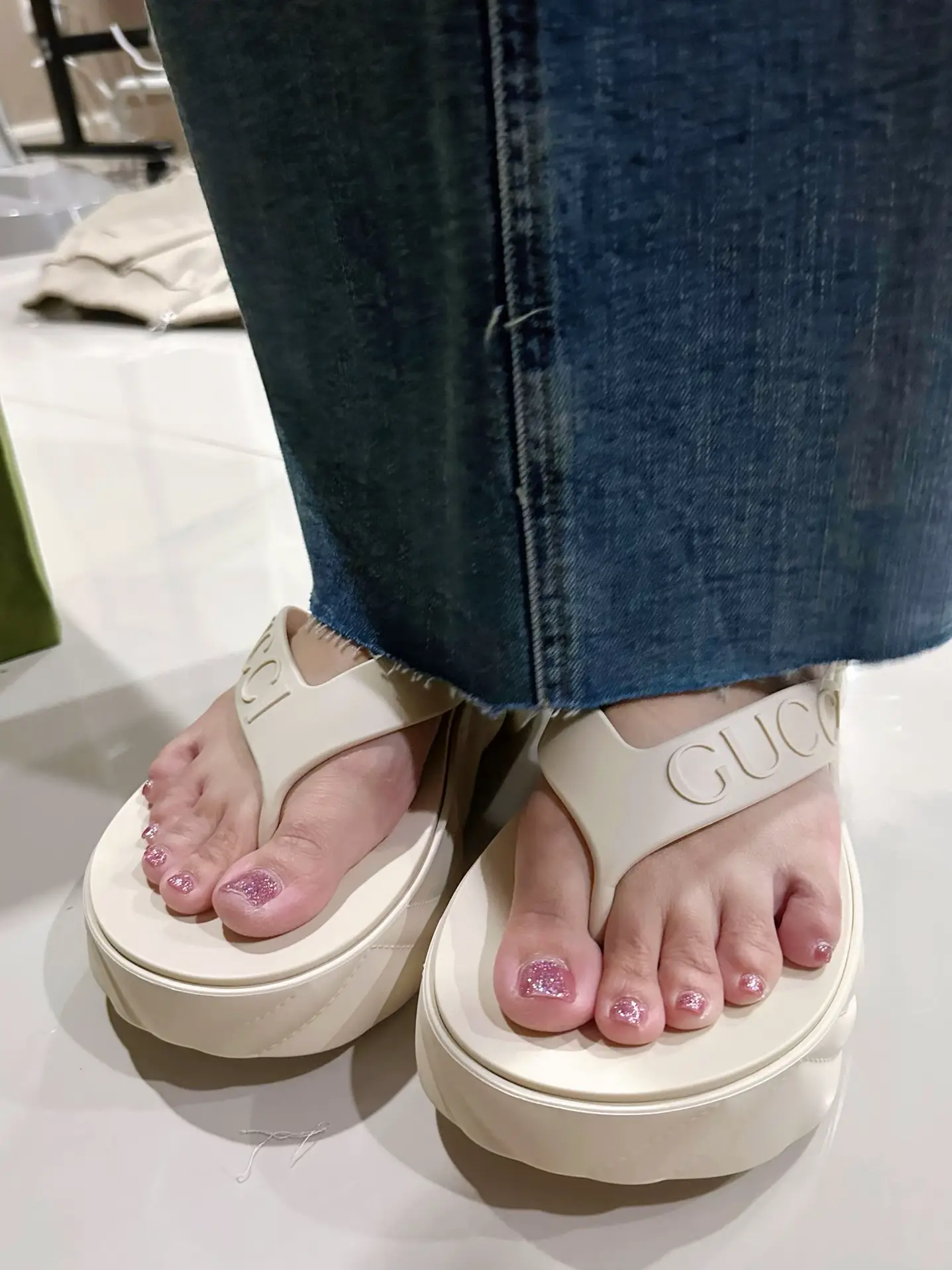 Gucci Denim Platform Slide Review & Unboxing