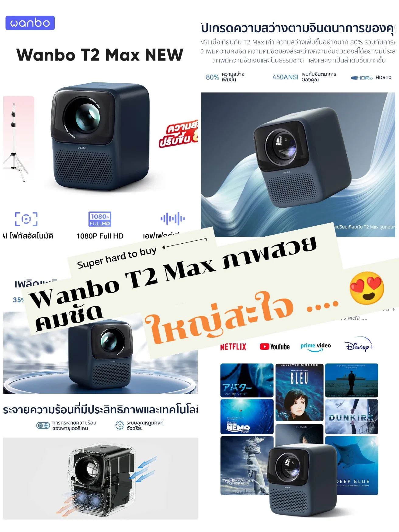 รีวิว : Wanbo T2 Max (2023) มินิโปรเจคเตอร์ FHD ในงบ 6 พันบาท