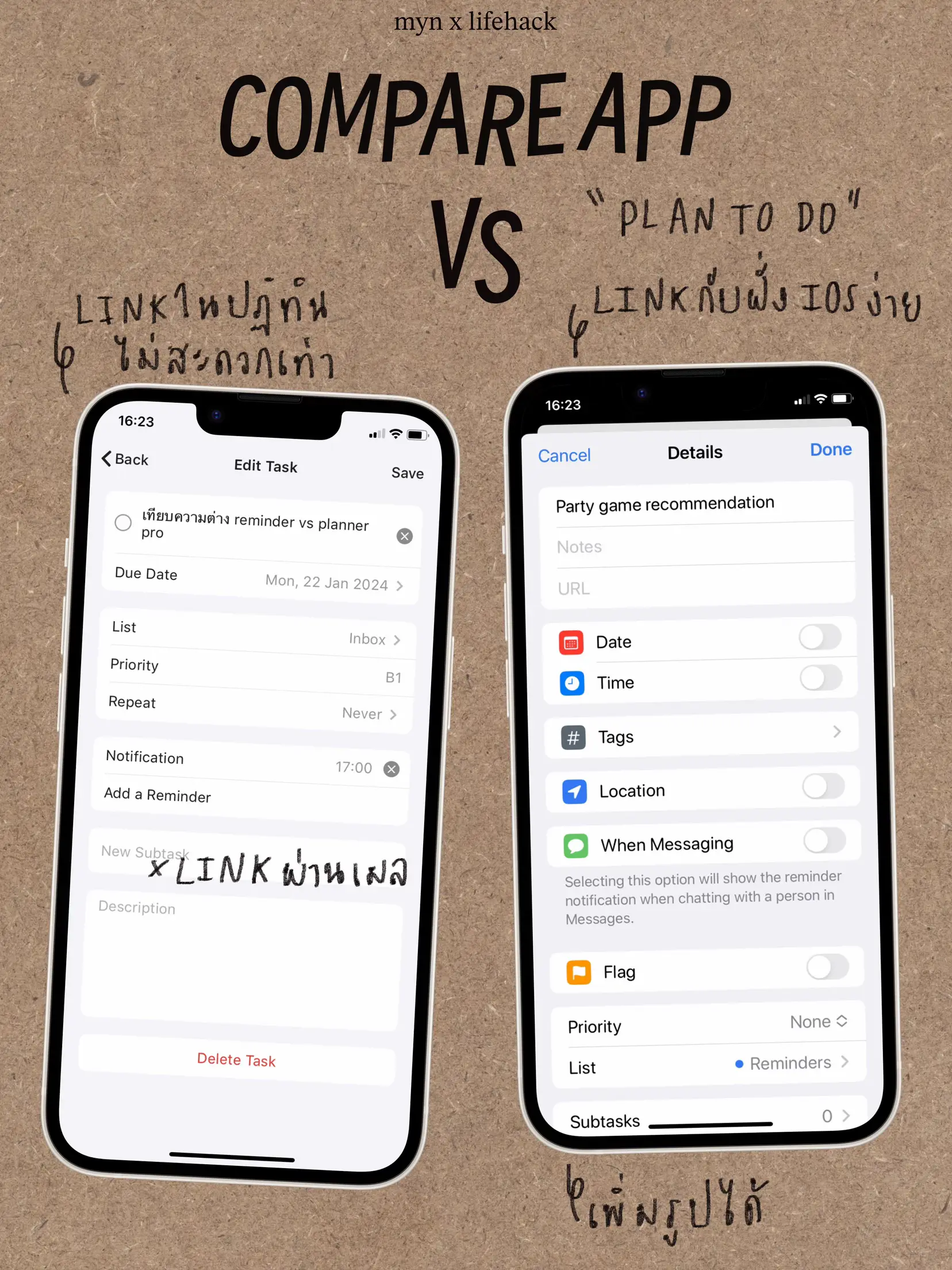 เทียบความต่าง reminder(ios app) vs planner pro | แกลเลอรีที่โพสต์โดย ...