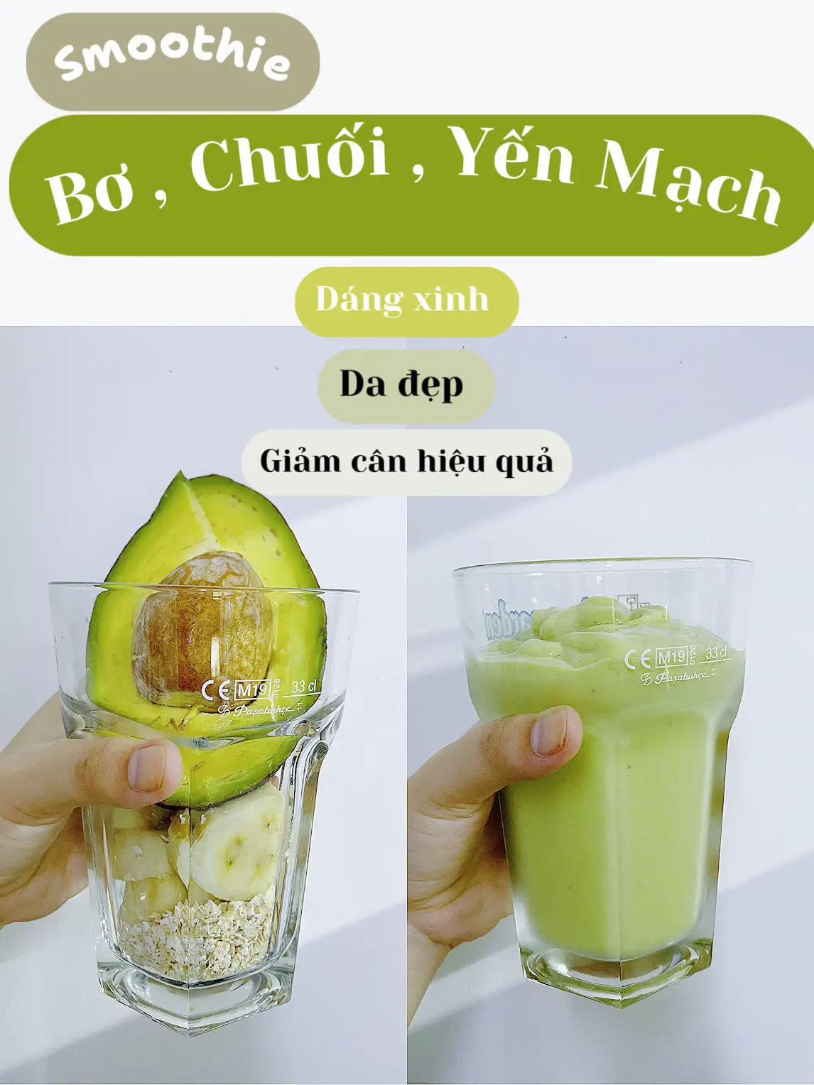 Công Thức Làm Smoothie Bơ Chuối Yến Mạch Độ Dáng | Bộ sưu tập do ...