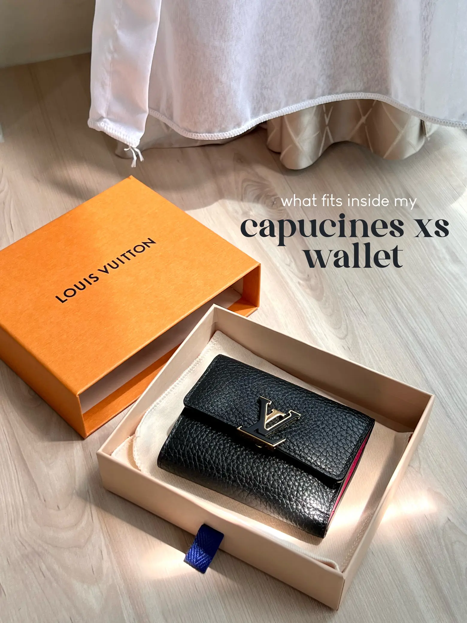 LOUIS VUITTON Authentic Women's Capucines Compact XS Folding Wallet Black