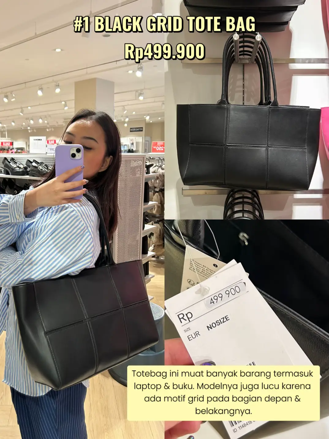 CUTE COLLEGE TOTE BAG TRY ONS FROM H&M! Galeri diposting oleh Karin Dennisha Lemon8