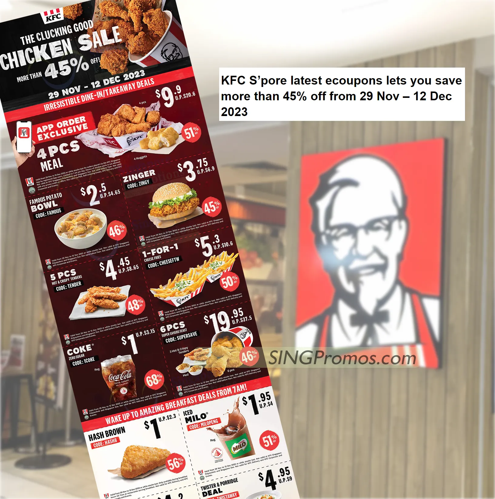KFC S'pore New Coupons - $3.75 Zinger & More's images(0)