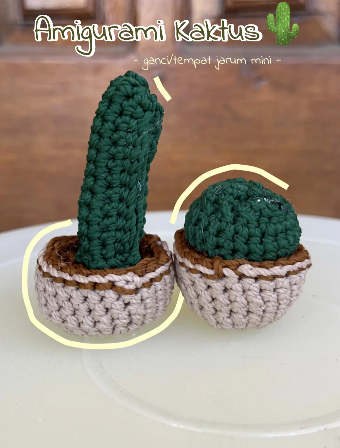 Mini Crochet Cactus - Lemon