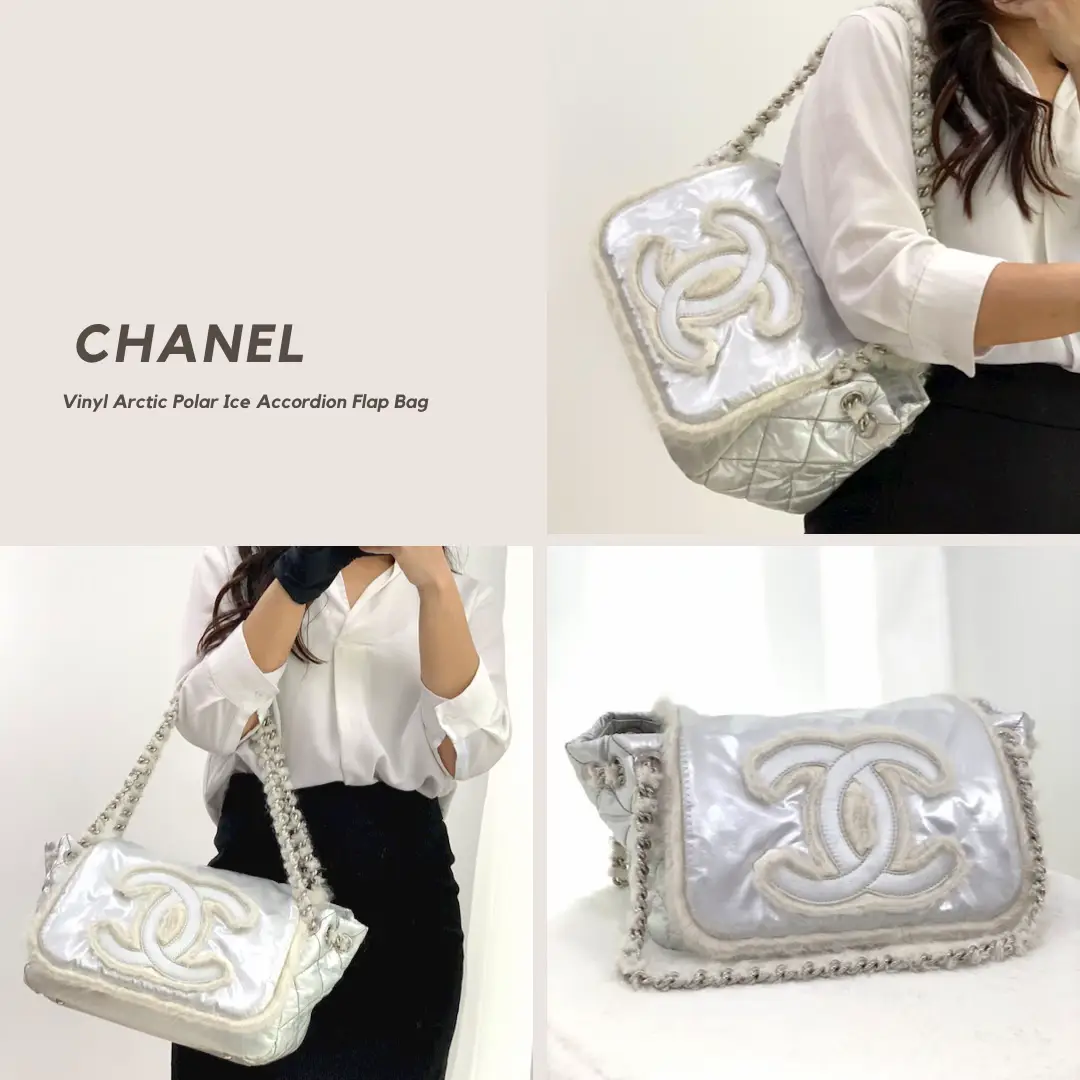 🇲🇾Chanel Vinyl Arctic Polar Ice Accordion Flap Bag🤍, Gallery posted by  DM Luxshop