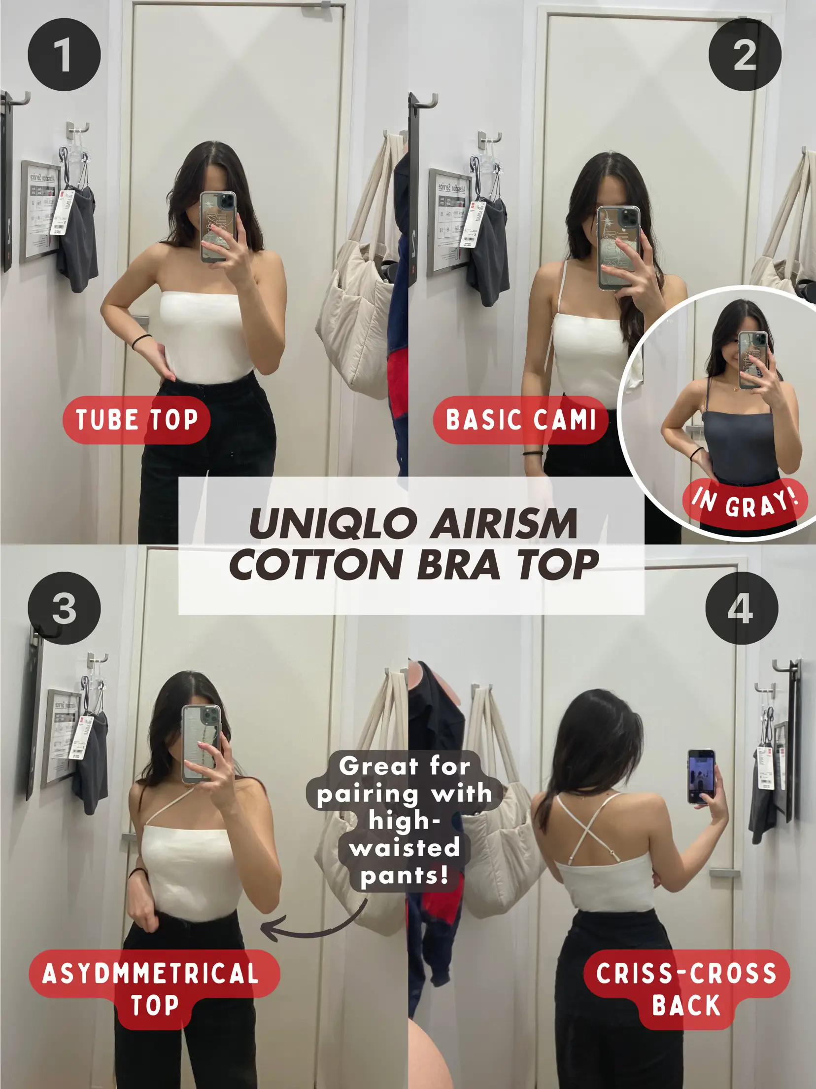 Trying on the uniqo bra top! I love a basic staple 🥰 #uniqlo