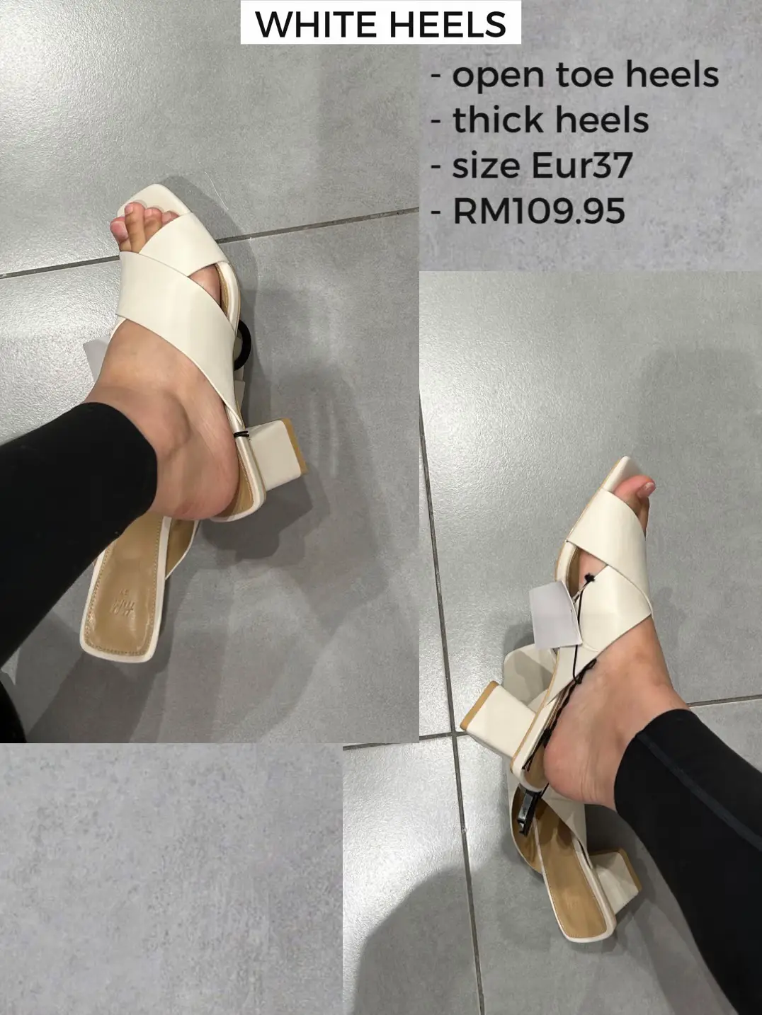 White heels clearance size 1