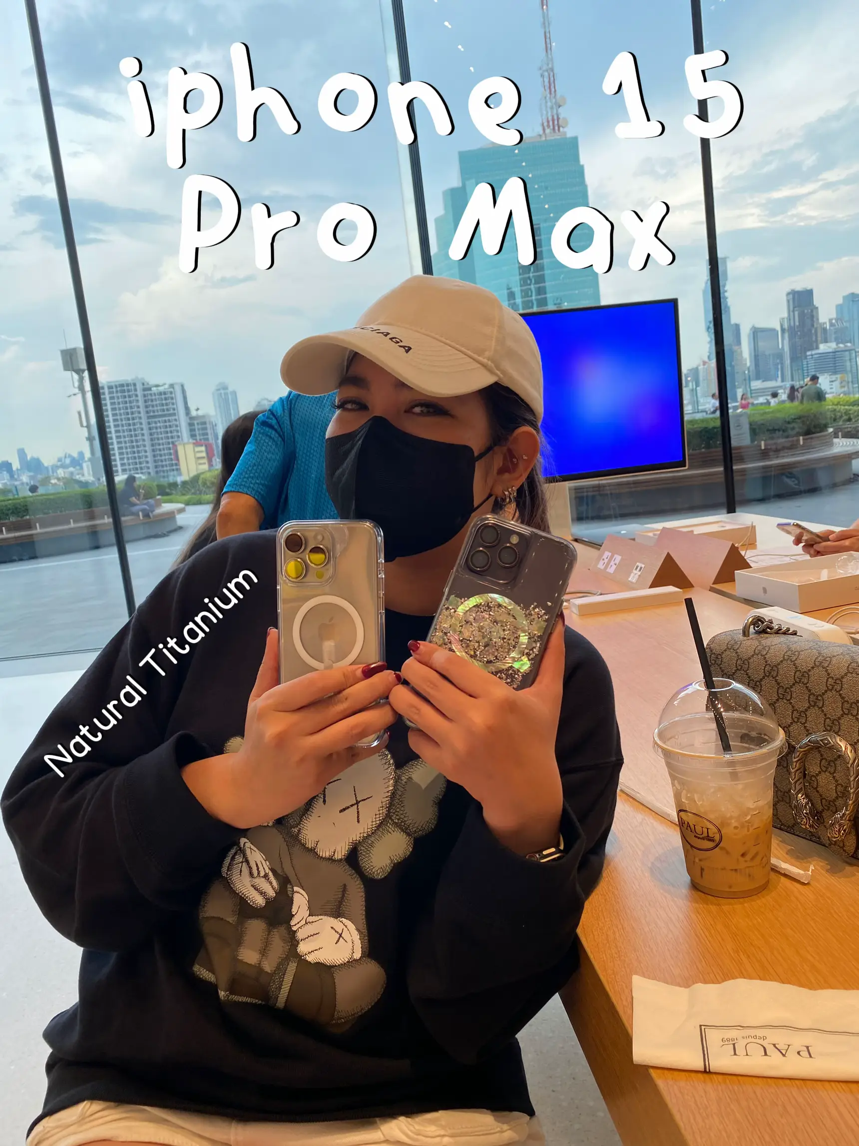 Unboxing iPhone 15 Pro Max 🩶 (Natural Titanium), Magsafe clear case,  aesthetic -  in 2023