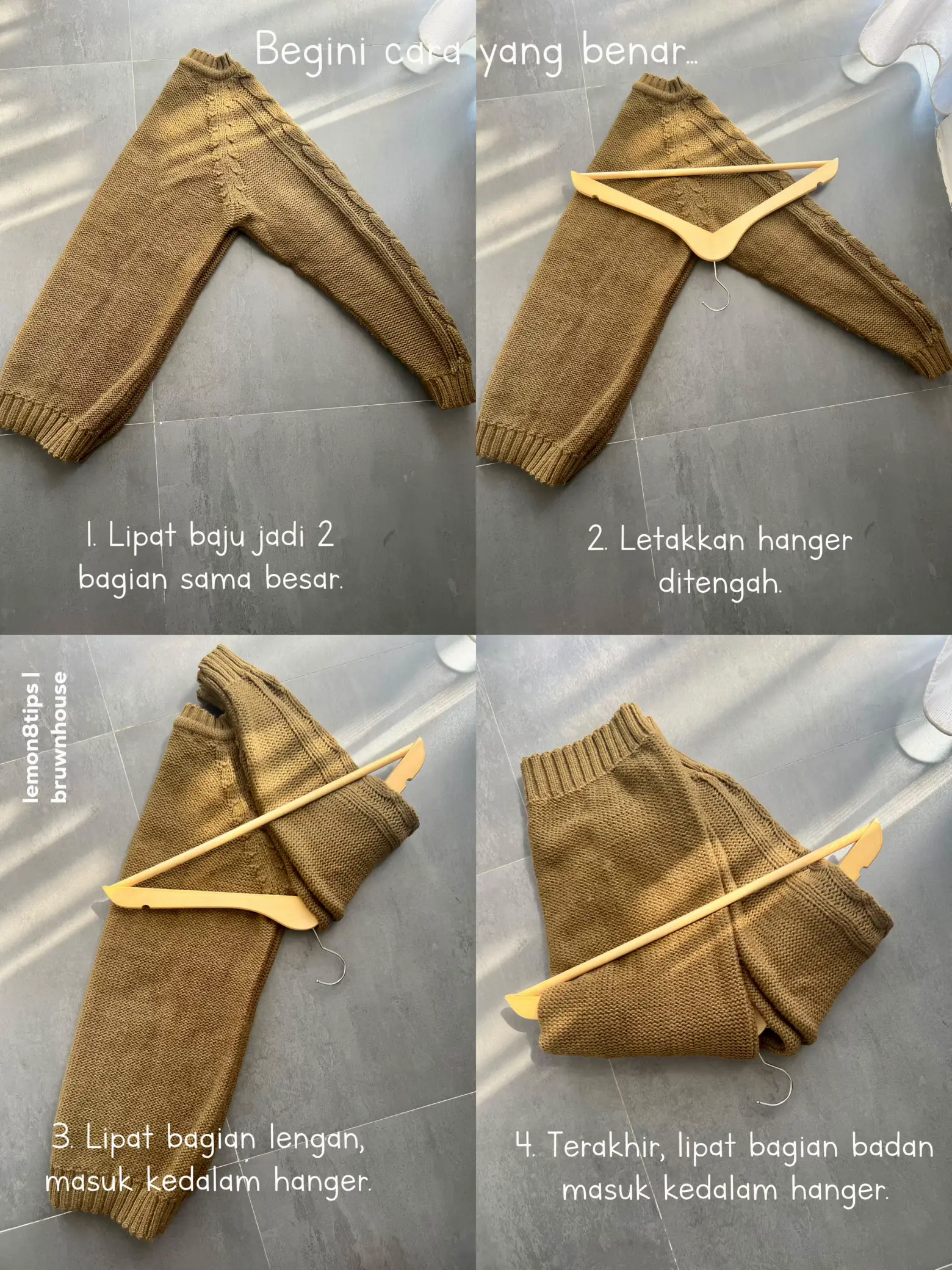 Gambar Cara Menggantung Bahan Knit/ Rajut Anti Melar! ✨ (2)