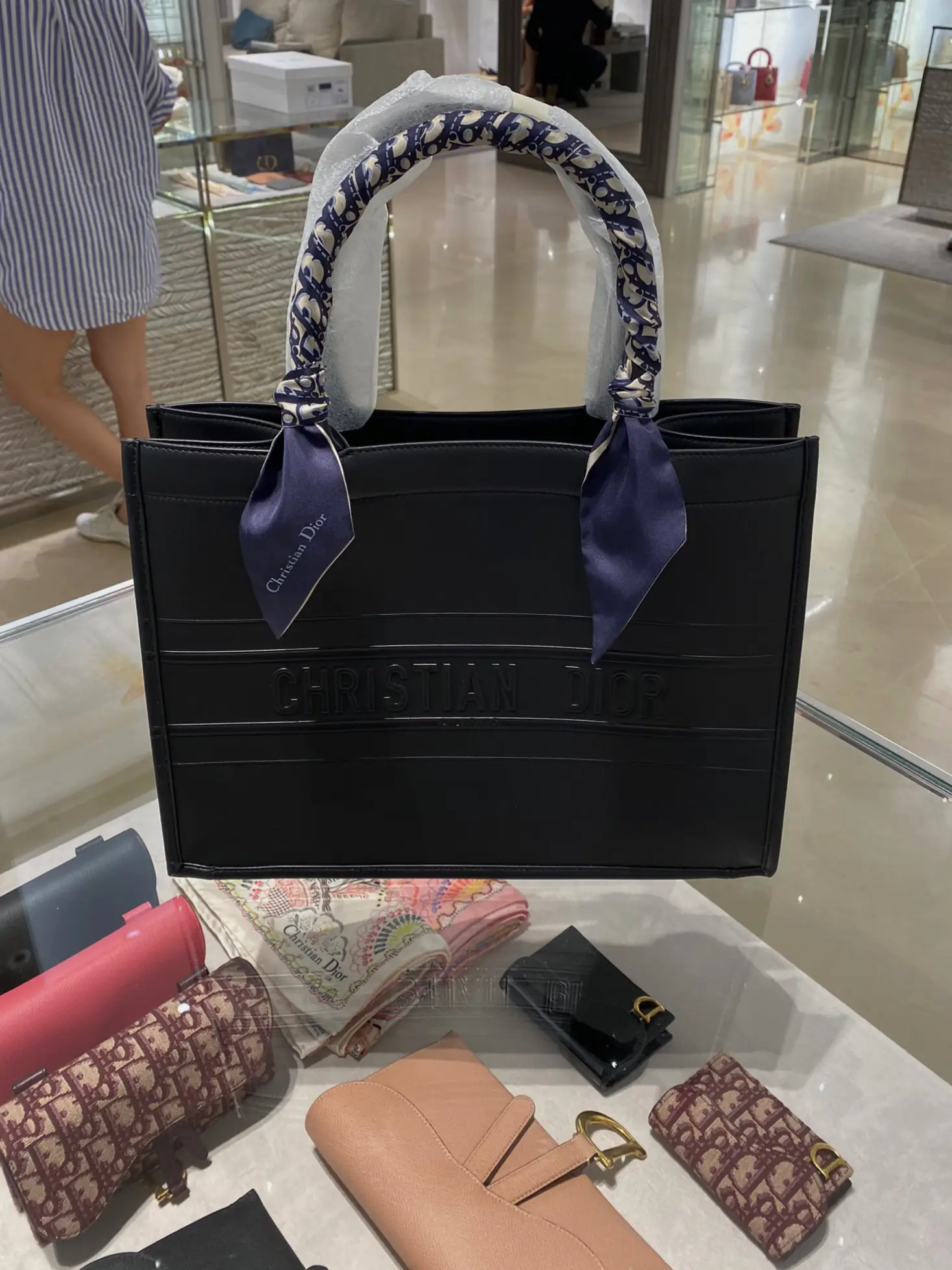 Medium Blue Dior Book Tote Bag (Authentic Card included), Luxury, Bags &  Wallets on Carousell