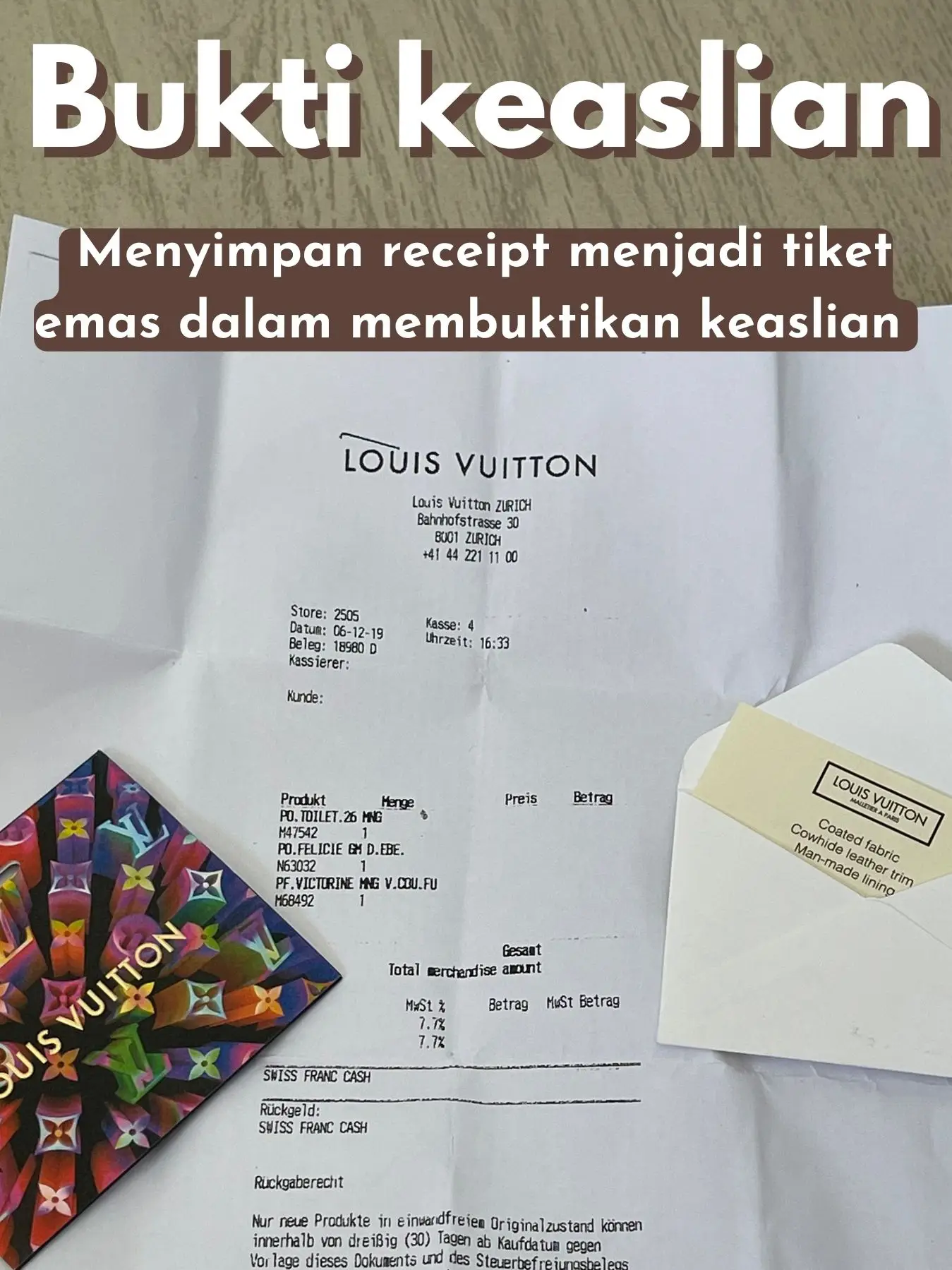 Harus simpan receipt tas luxury items, Gallery posted by Angellica N