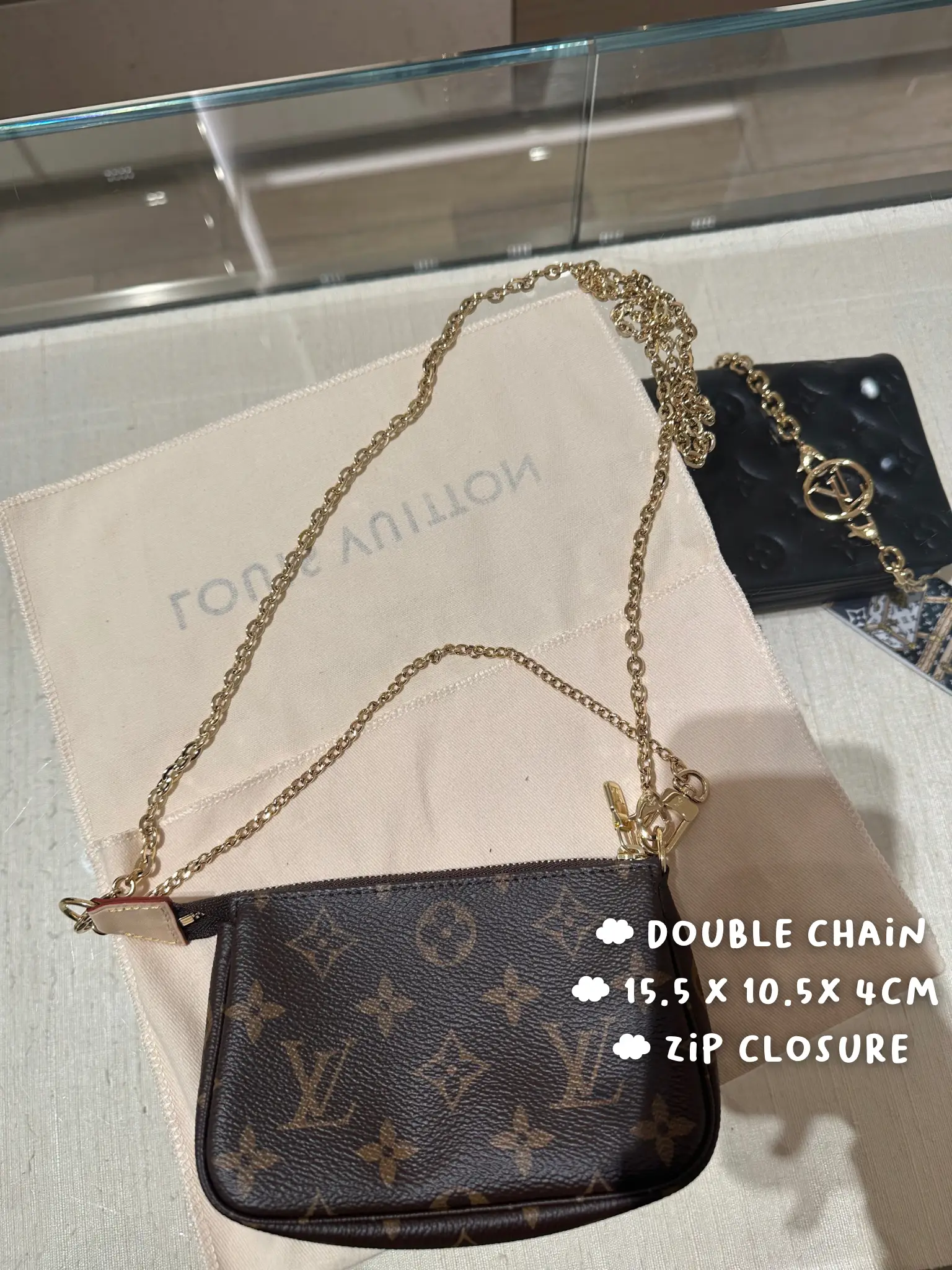 LOUIS VUITTON MINI POCHETTE ACCESSOIRES 2021 DIY CHAIN STRAP MULTI LOOKS  AND STYLES REVIEW/CHAT 