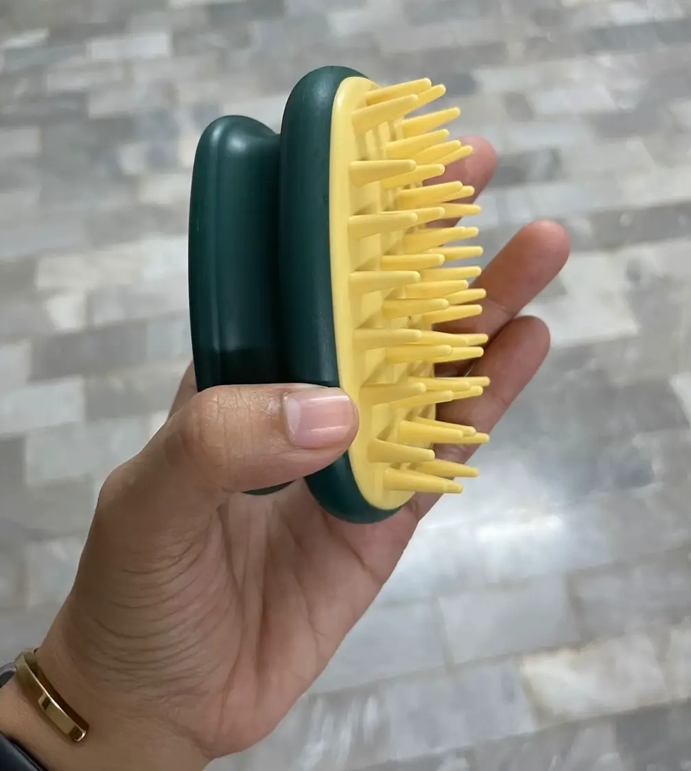 The Cut Buddy | Wash and Style Detangle Hair Brush for Men | Soft Silicone Bristle, Yellow