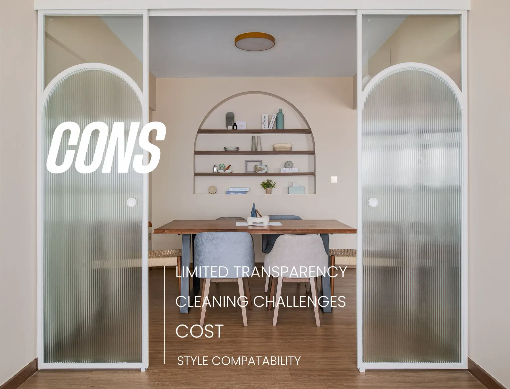 Fluted Glass Doors PROS & CONS Gallery posted by Ethan Interiors