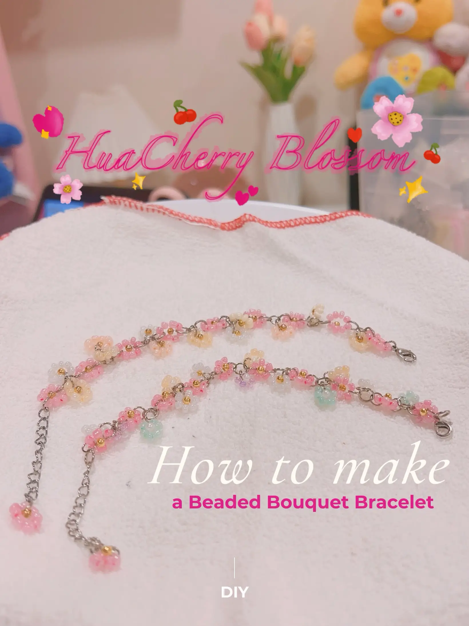 Tutorial On Flower Pearl Bracelet  Beaded necklace diy, Diy bracelets  patterns, Beaded jewelry diy