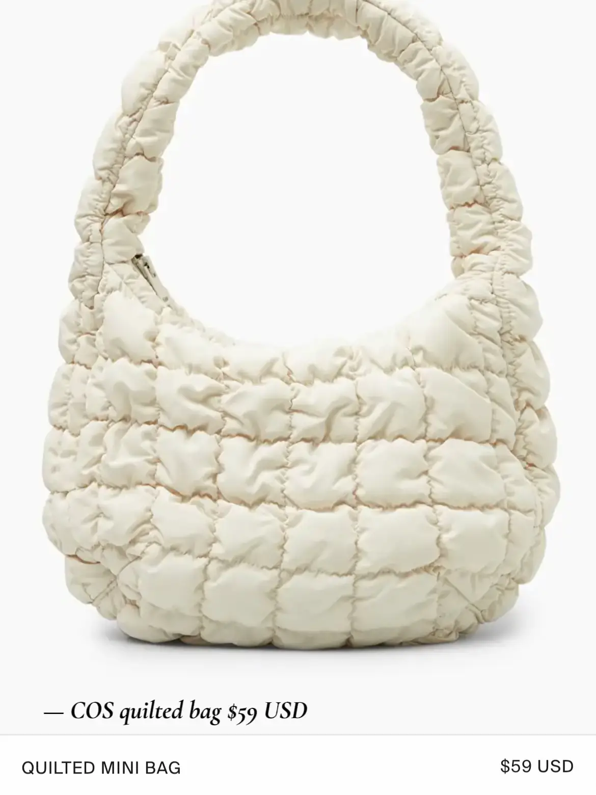 COS Quilted Mini Bag - Leather in Metallic