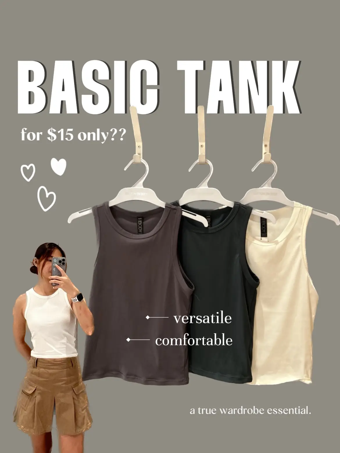 OQQ Women's 3 Piece Bodysuits Ribbed Square Neck Sleeveless Tank Tops  Bodysuits