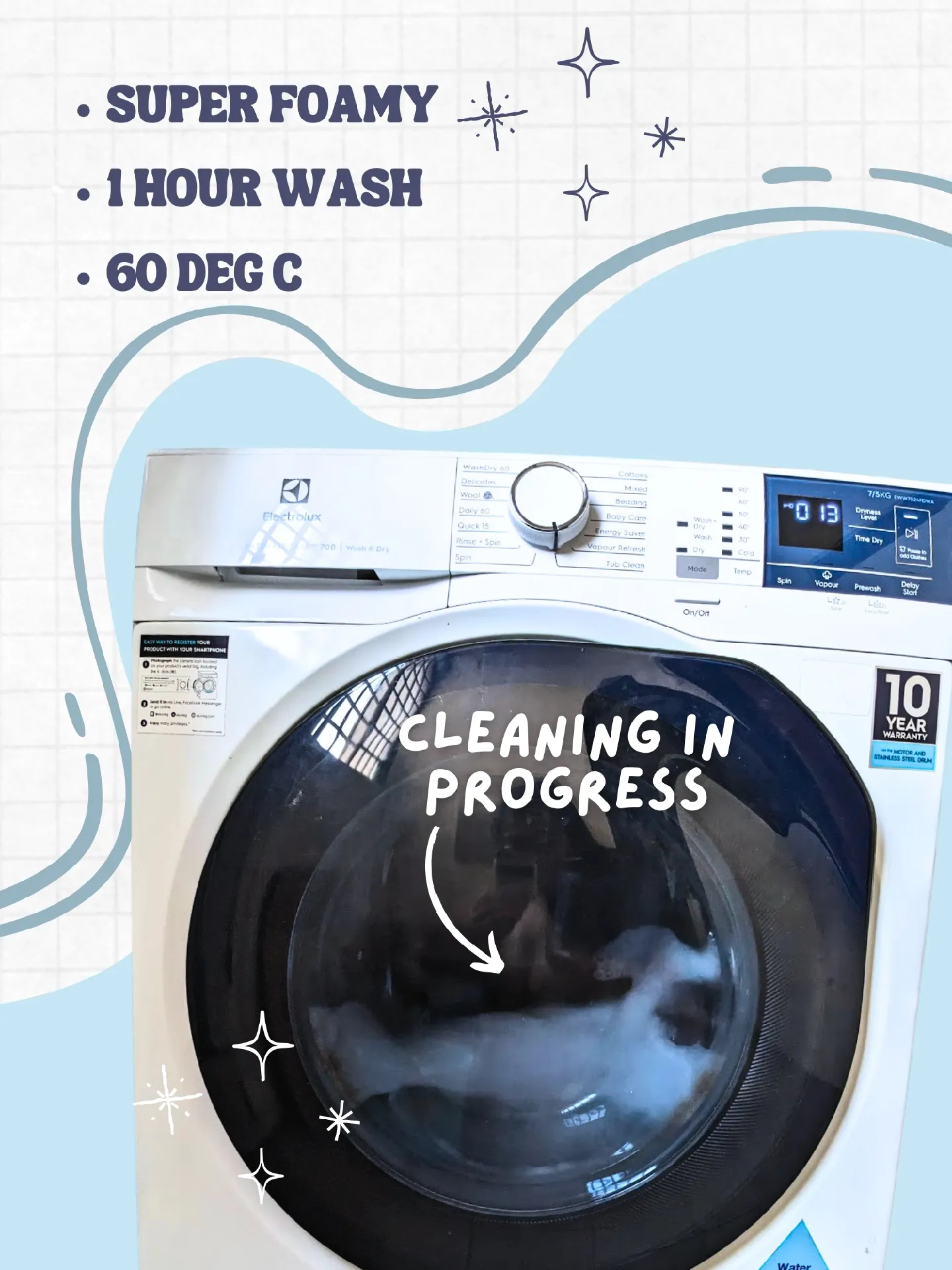 MUST CLEAN AH? Freshen your washing machine in 1h🧼 แกลเลอรีที่โพสต์