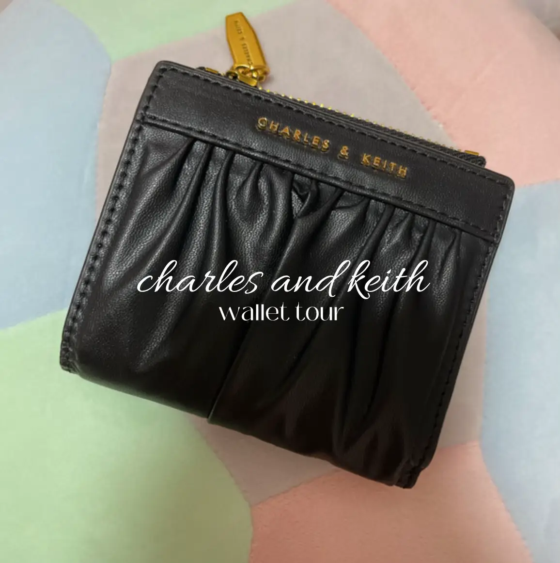 Charles & Keith - Women's Top Zip Short Wallet, Black, Xs