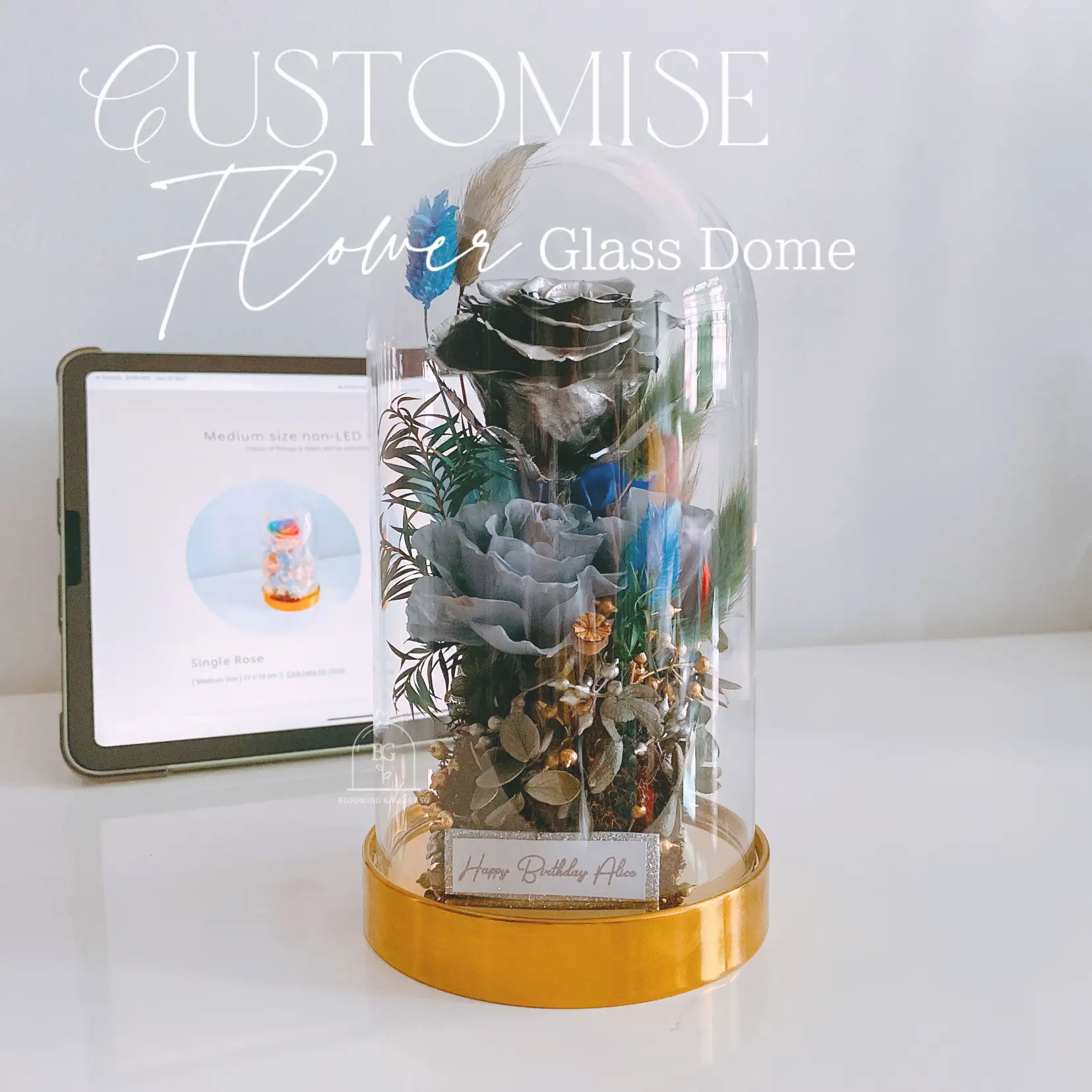 Customise Gift Preserved Flower Glass Dome Gallery posted by