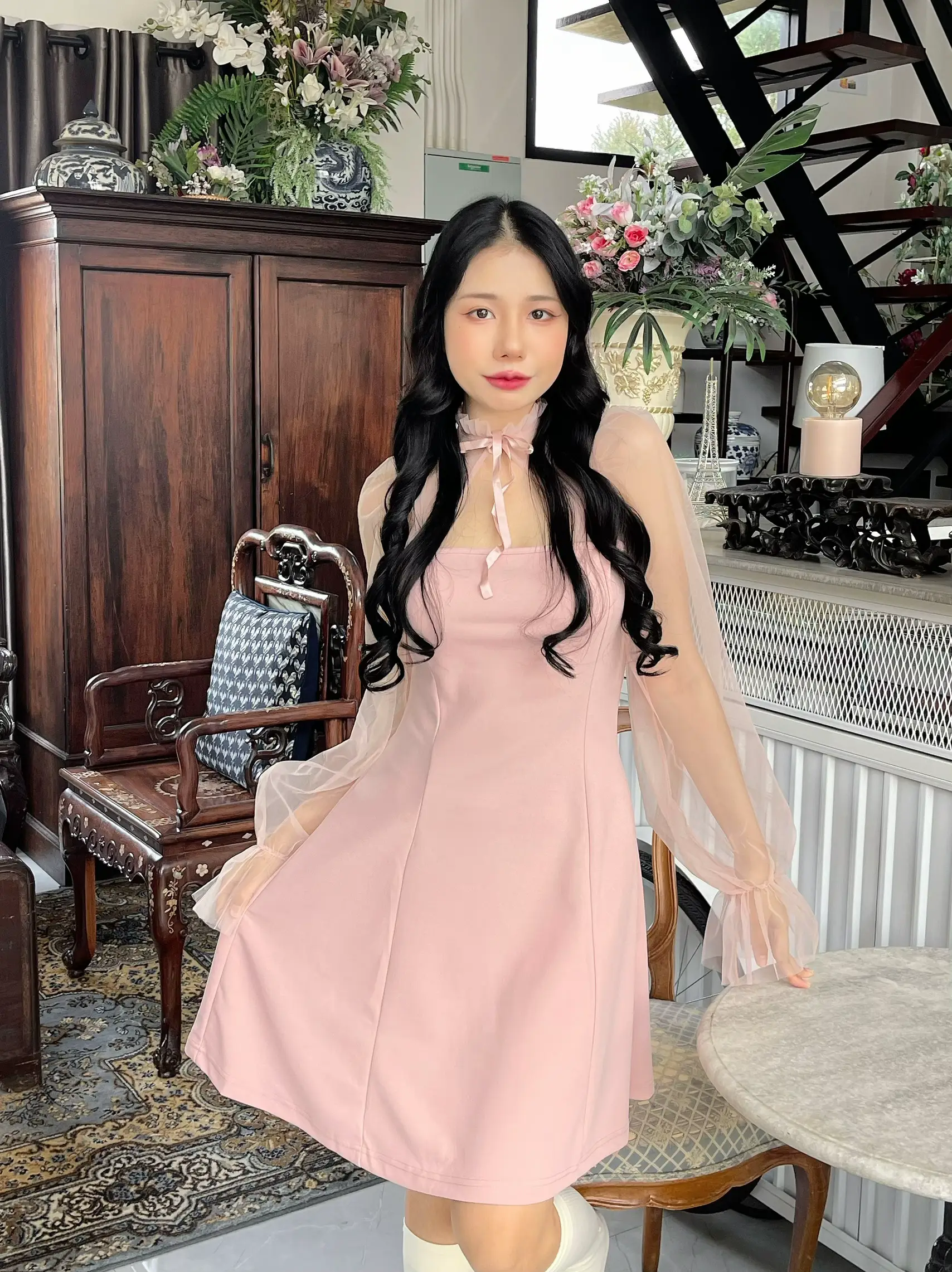 So Sweet Lace Dress – Pink สีชมพู - Pastel Time : Inspired by