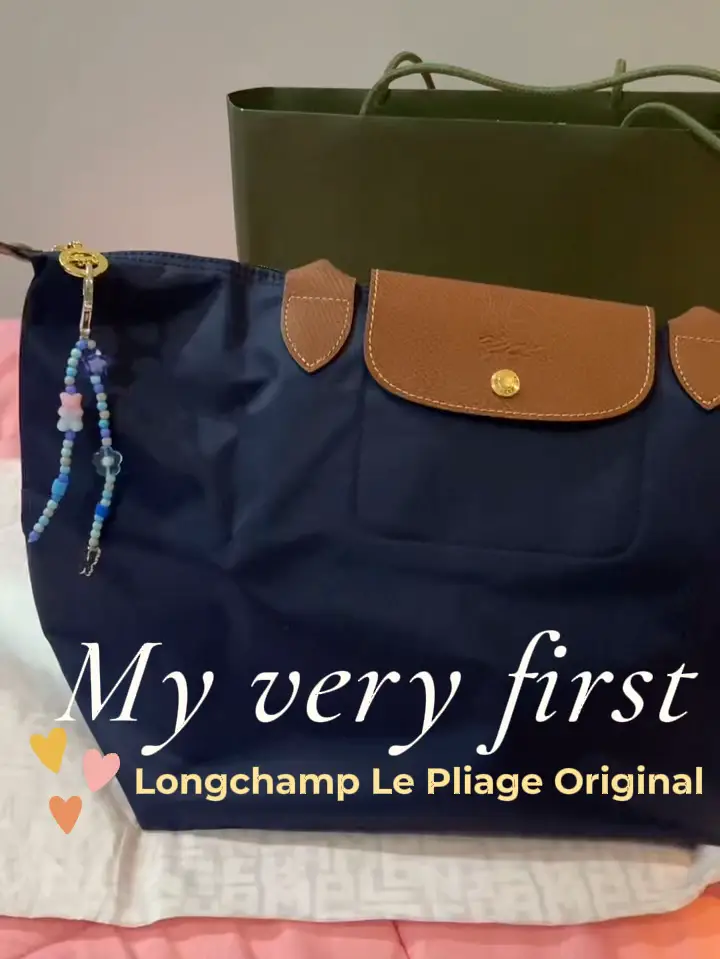 Longchamp Le Pliage Original Pouch with Handle in Navy Blue with