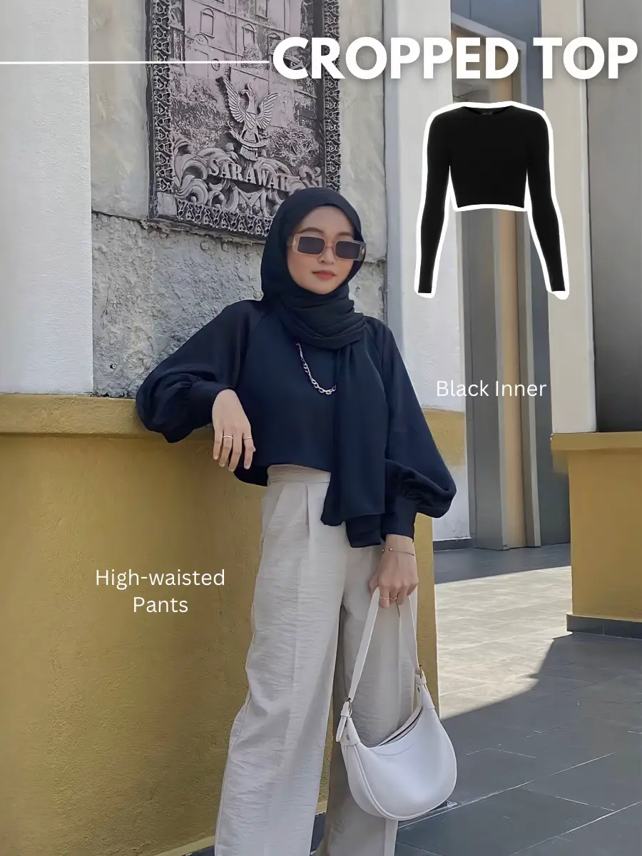 Modest crop shop top outfits