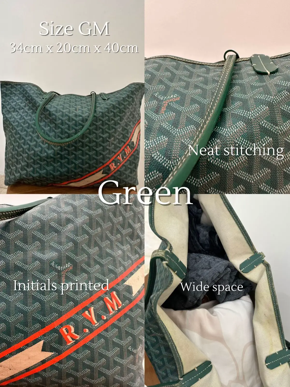 Bags, Goyard Print Tote Green