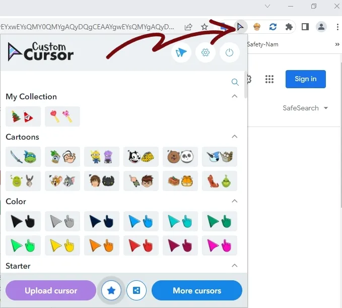 Tamagotchi custom cursor for Chrome